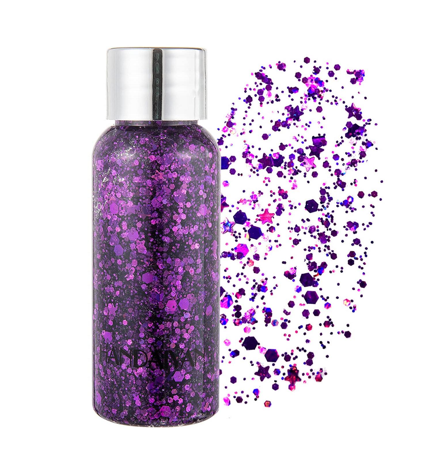 GL-TURELIFES Mermaid Chunky Glitter Gel - Long-Lasting Sparkling Festival Cosmetics for Face Hair & Nails - 30g Purple (#06 Lila) | International Shipping Available - Buy Online on GoSupps.com