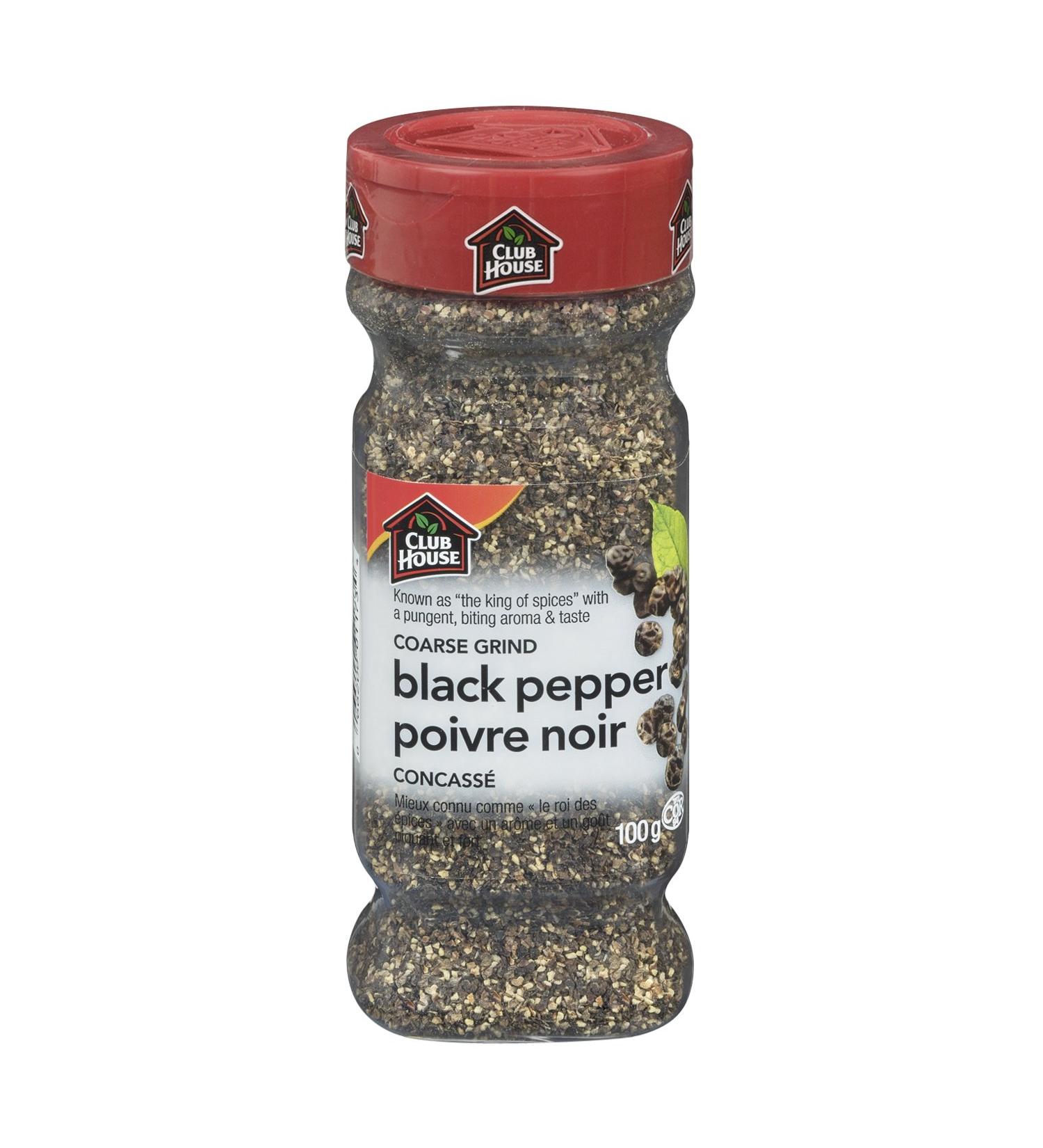 Club House Quality Natural Herbs & Spices Coarse Grind Black Pepper 100g - Buy Online on GoSupps.com