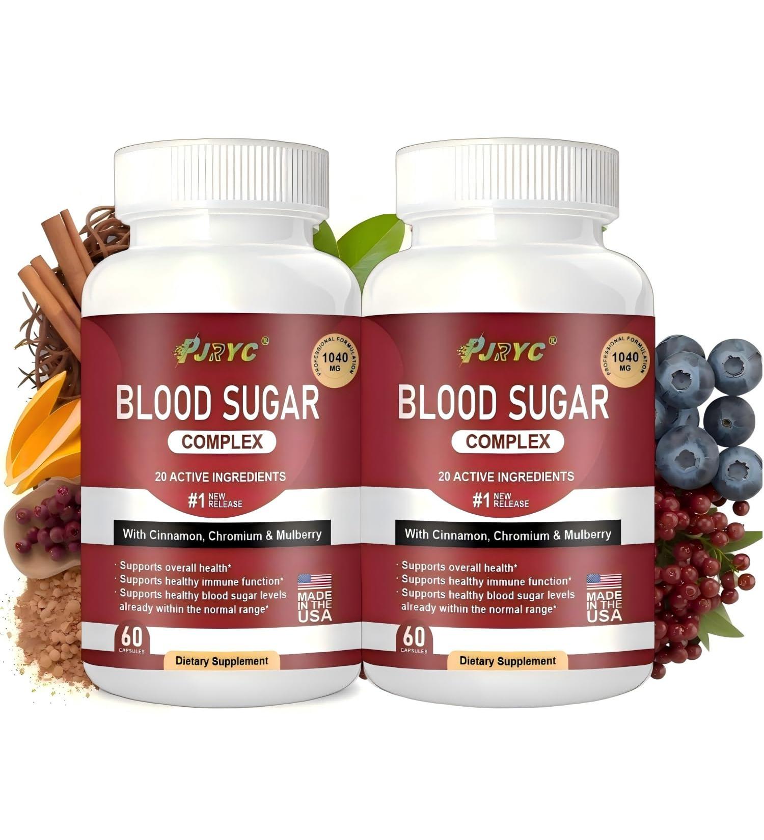 Blood Sugar Complex Supplement - Supports Healthy Blood Sugar Levels All Natural with Cinnamon Bitter Melon Chromium Garlic Hibiscus Olive Leaf Mulberry Non-GMO - 120 Capsules - Buy Online on GoSupps.com