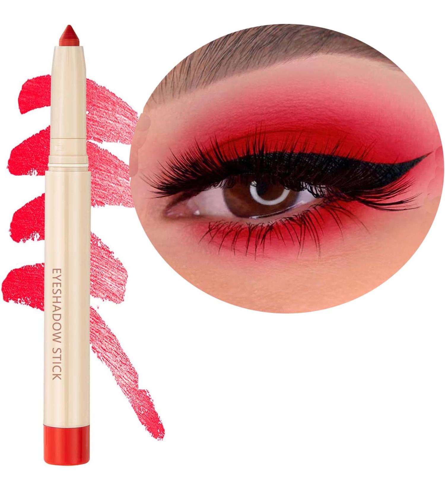 Red Matte Eyeshadow Stick - Hypoallergenic & Waterproof Cream | Long-Lasting & Smooth Eyeshadow Pencil for High-Impact, Multi-Dimensional Eyes (06) - Buy Online on GoSupps.com