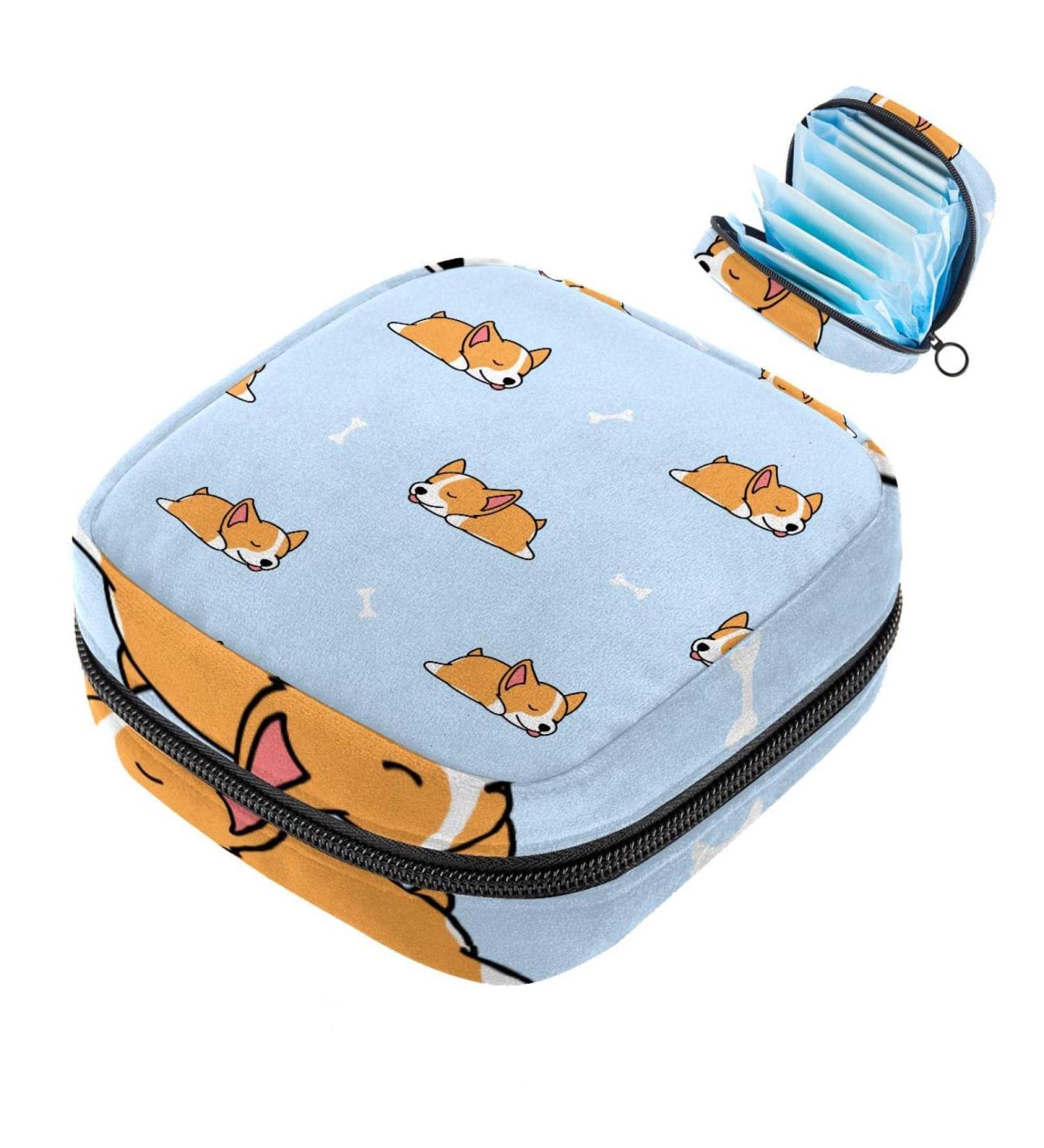 Shop Cute Corgi Women's Binding Bags - Stylish Tampon Storage with Zip Pockets | Multi04 - Buy Online on GoSupps.com