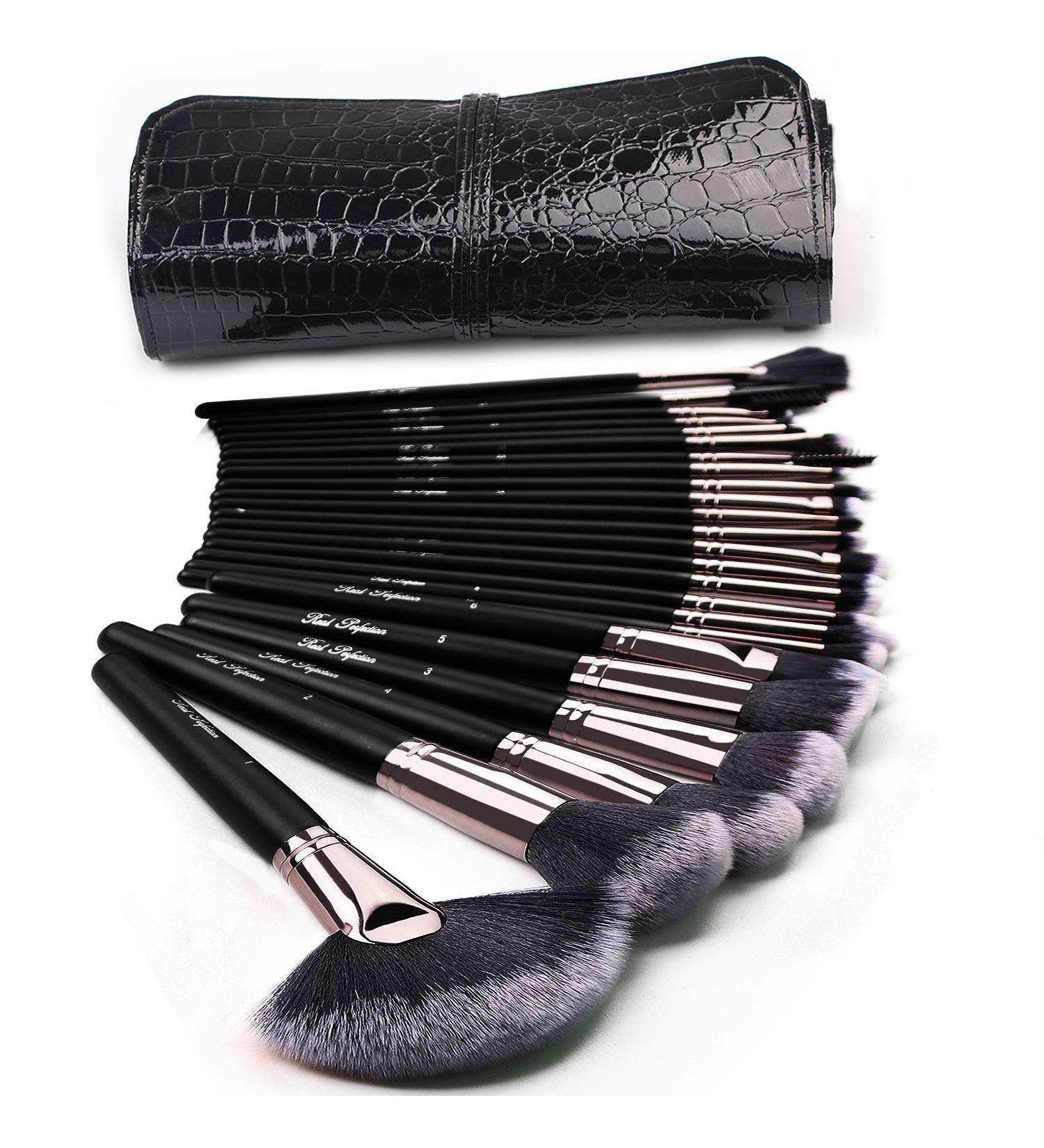 24pcs Kabuki Makeup Brush Set with Bag - All-in-One Kit for Foundation, Blending, Powder, Blush, and Eye Shadows - Buy Online on GoSupps.com