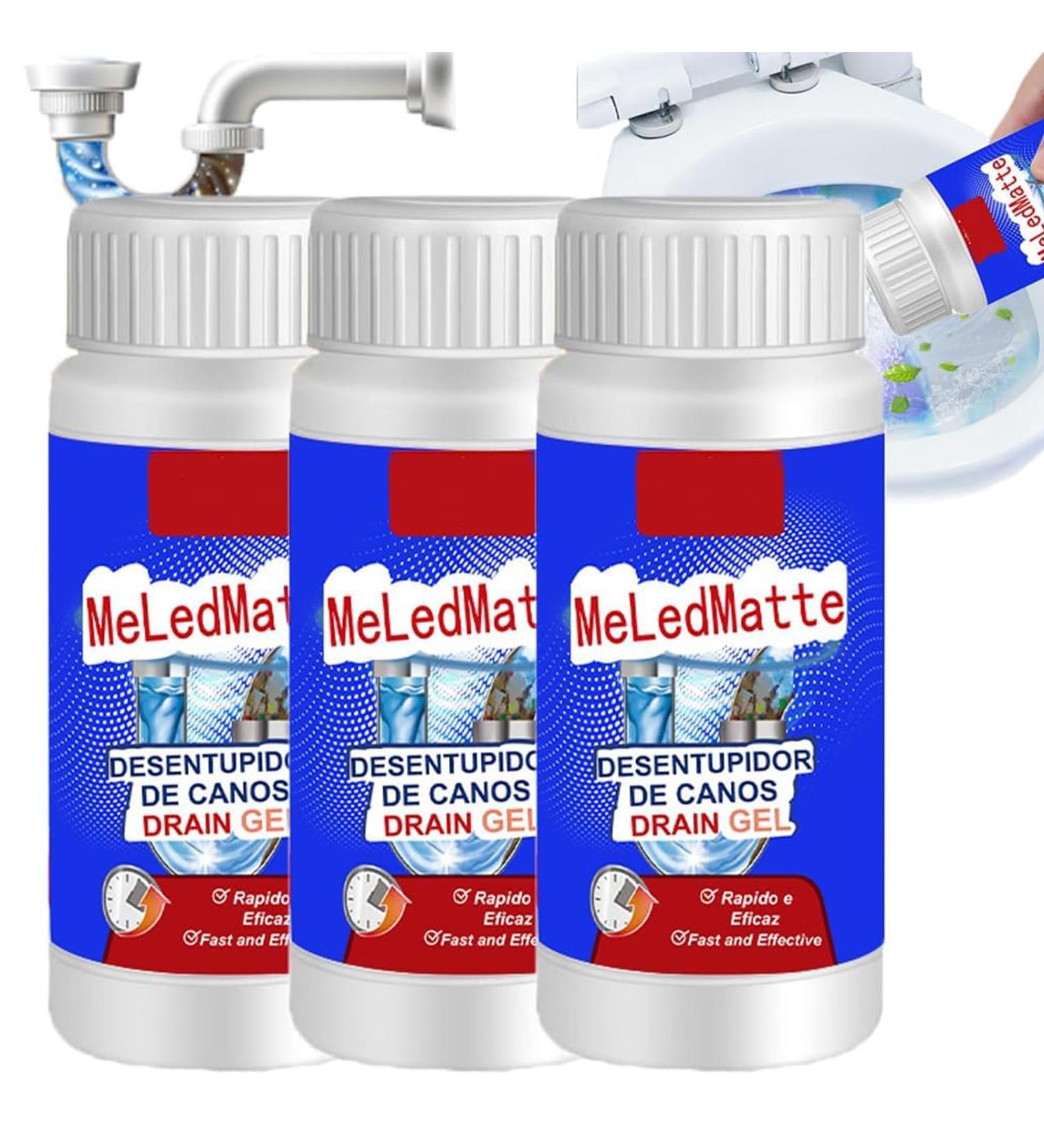 Meledmatte Meledmatte Toilet Cleaner Powerful Pipe Dredging Agent Meledmatte Sink and Drain Cleaner Meledmatte Desentupidorc De Canos Drain Gel (3 Pcs) - Buy Online on GoSupps.com