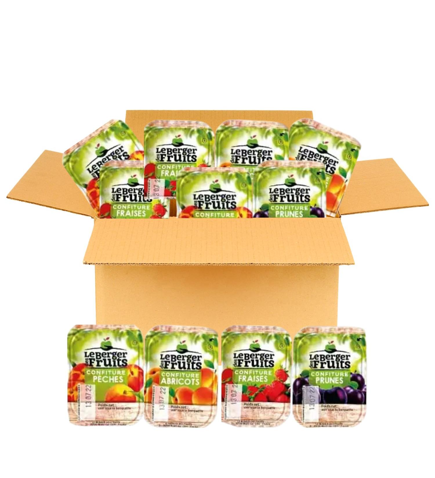 THE SHEPHERD OF FRUITS | 60 Assorted Jam Trays: Plum Peach Apricot & Strawberry | 20g Single Portions - Buy Online on GoSupps.com