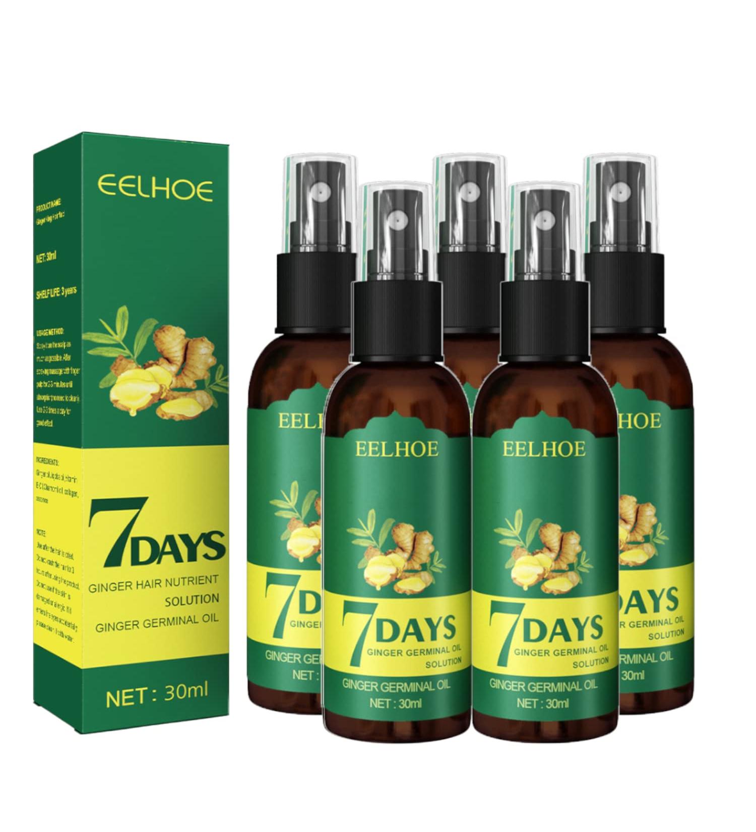 Shouga Kingu Hair Growth Oil - 7 Days Ginger Nutrient Solution for Anti-Hair Loss - 5 Bottles - Buy Online on GoSupps.com