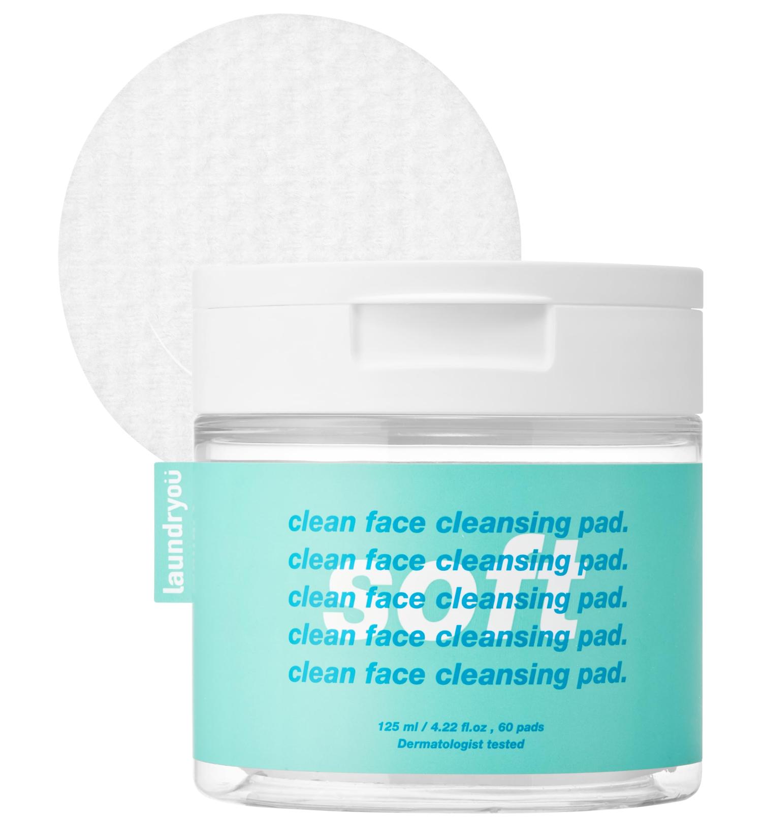 Vegan Dual-Sided Clean Face Cleansing Pads - 60 Soft Natural Pads for Double Cleansing & Makeup Removal - Hypoallergenic Exfoliation - Buy Online on GoSupps.com
