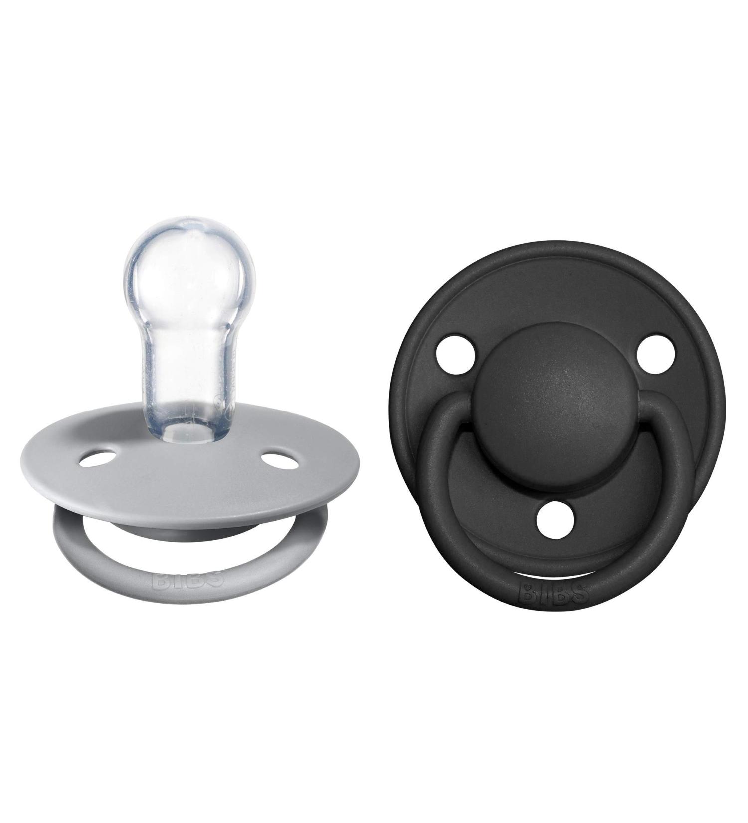 BIBSE de Lux Schnuller 2-Pack - BPA-Free Cherry Nipple Silicone Soothers for 0-36 Months Stylish Cloud/Black Design - Made in Denmark - Buy Online on GoSupps.com