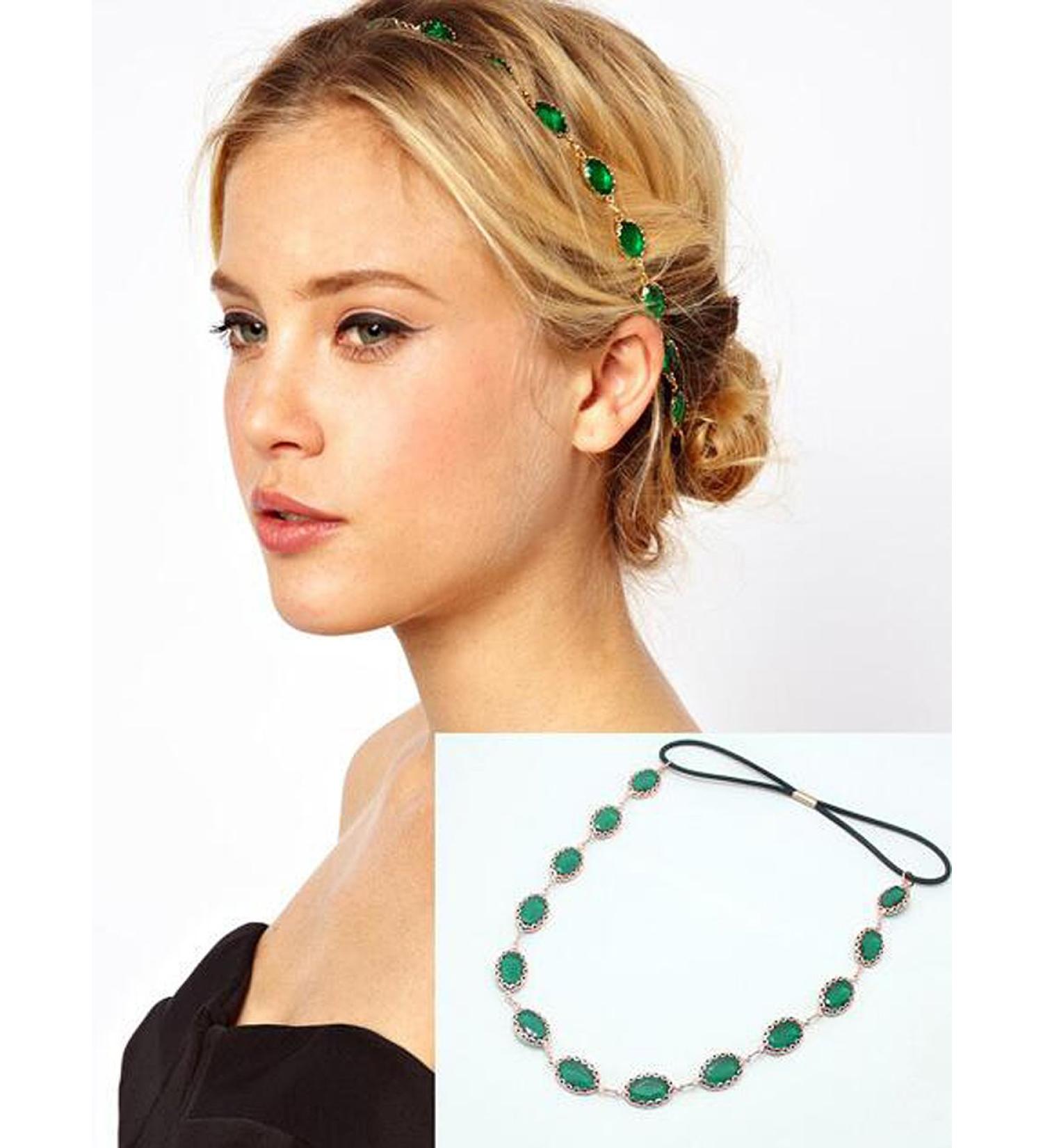 Yean Head Chain Hair Accessories | Bohemian Style for Women & Girls | Green - Buy Online on GoSupps.com