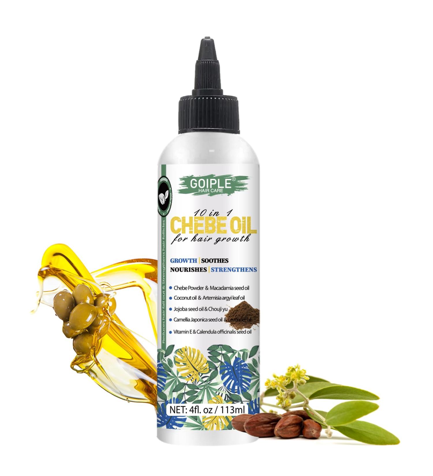 4 FL OZ Natural Chebe Hair Oil | Hair Growth & Scalp Moisturizer for All Hair Types - 1pc - Buy Online on GoSupps.com