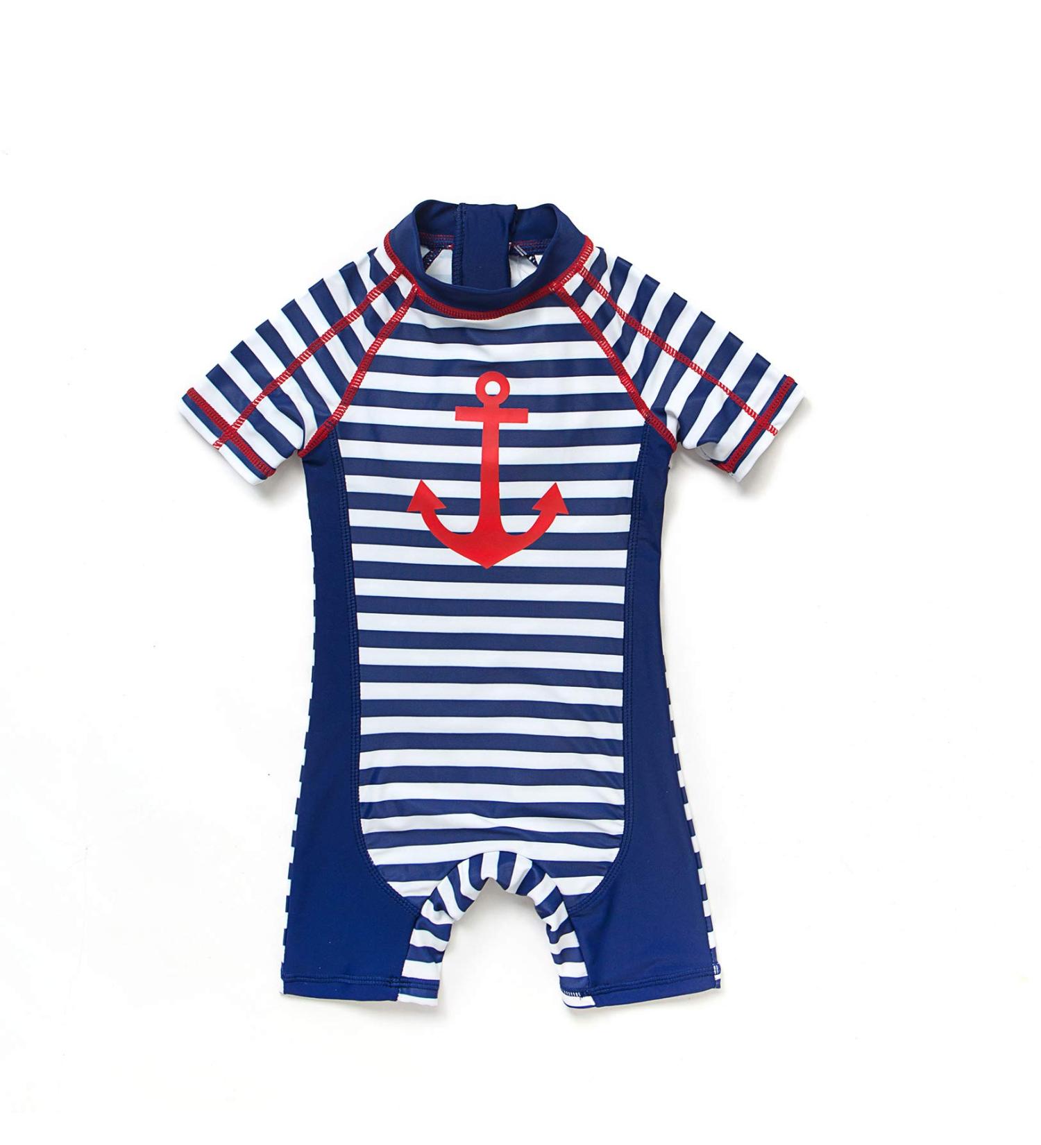 Baby Boys Sunsuit UPF 50+ Sun Protection with Zipper Swimwear and Sun Hat - Captain 18-24 Months - Buy Online on GoSupps.com