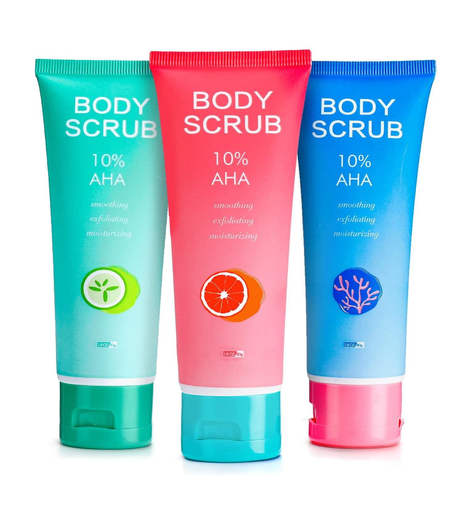 Dr. Pure 10% AHA Body Scrub Set - Natural Exfoliating Sugar Scrub & Cream for Acne, Cellulite, and Scars - Buy Online on GoSupps.com