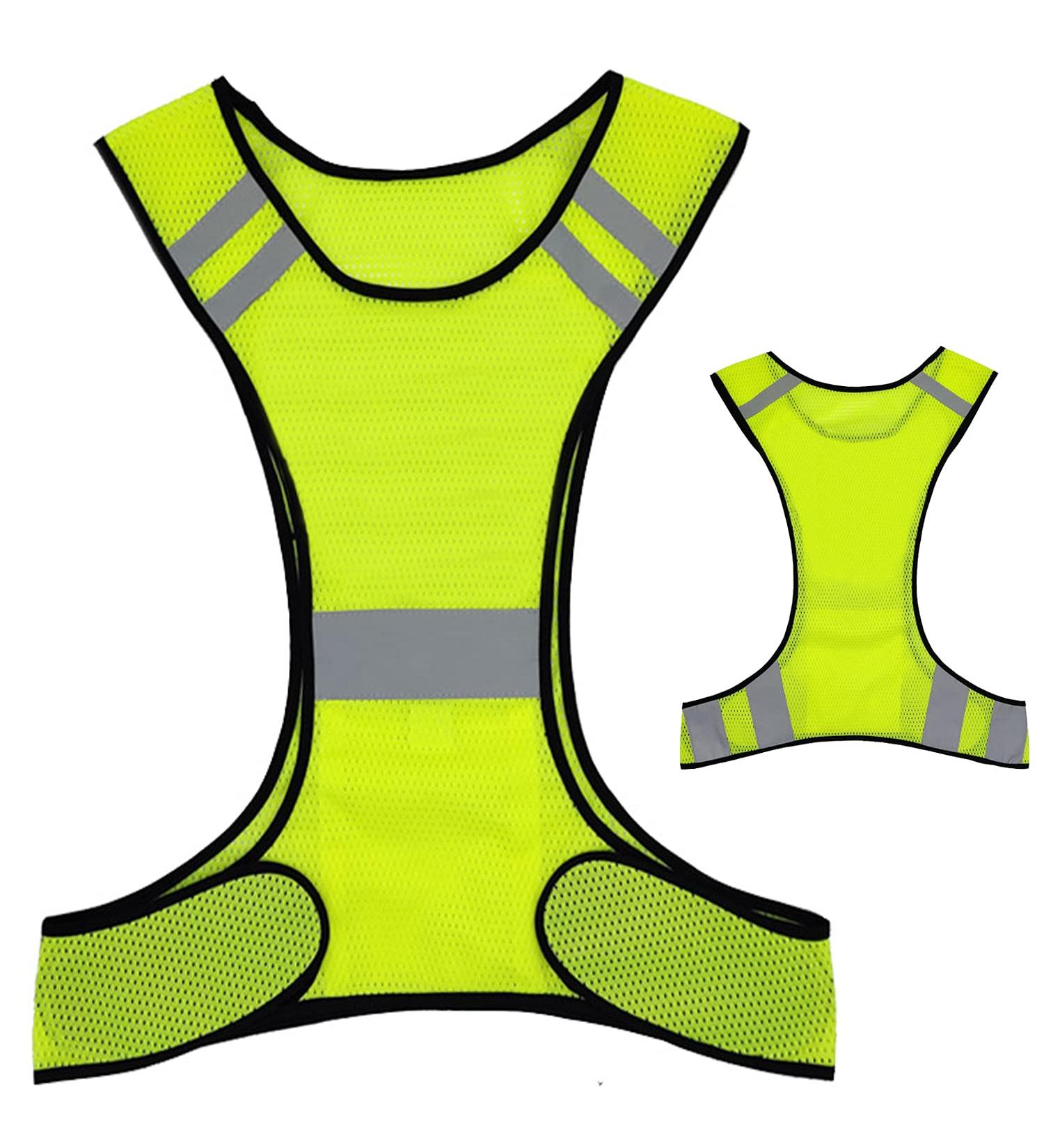 High Visibility Reflective Night Running Vest | Adjustable Strap | Lightweight & Breathable | Safety for Running, Jogging, Cycling, Hiking, Walking - Yellow - Buy Online on GoSupps.com