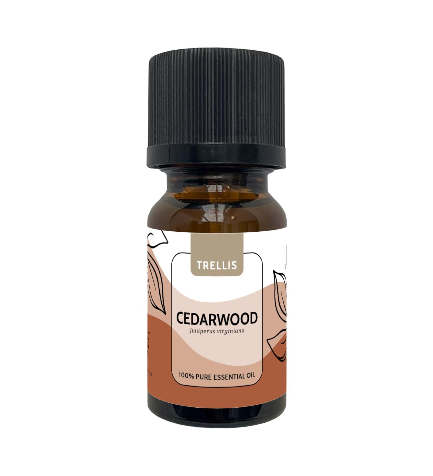 Trellis Cedarwood Essential Oil 10ml - 100% Pure Aromatherapy Oil for Home Diffusers - Natural, Vegan, Cruelty-Free - Ethically Sourced in USA, Bottled in UK - Buy Online on GoSupps.com
