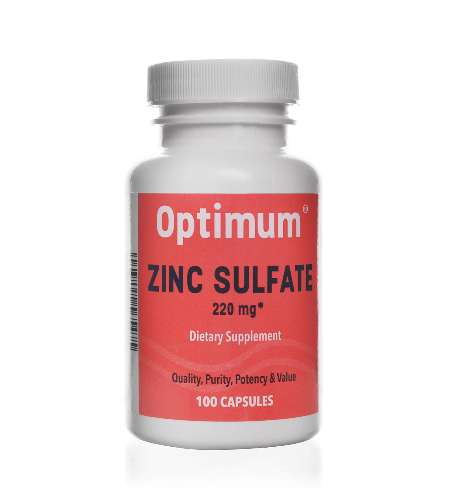 Zinc Sulfate 220mg Capsules - 100 Count | Dietary Supplement - Buy Online on GoSupps.com