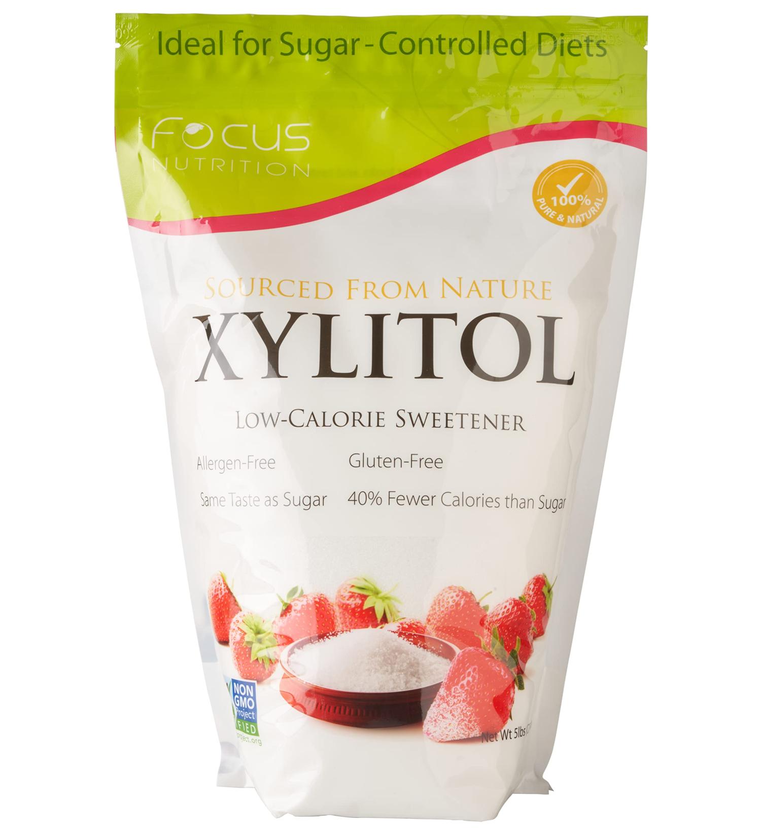 Focus Nutrition Xyloburst Sugar-Free Xylitol Sweetener - 5 lb. Ziplock Bag | Non-GMO & Gluten-Free - Buy Online on GoSupps.com