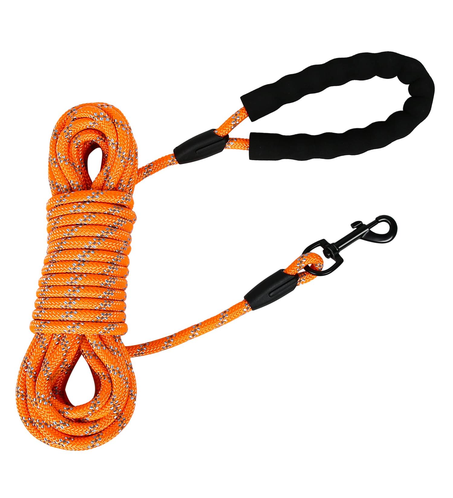 Iokheira 20m Dog Drag Line - Premium Training Leash for All Sizes 360 Carabiner Reflective Orange Design - Buy Online on GoSupps.com