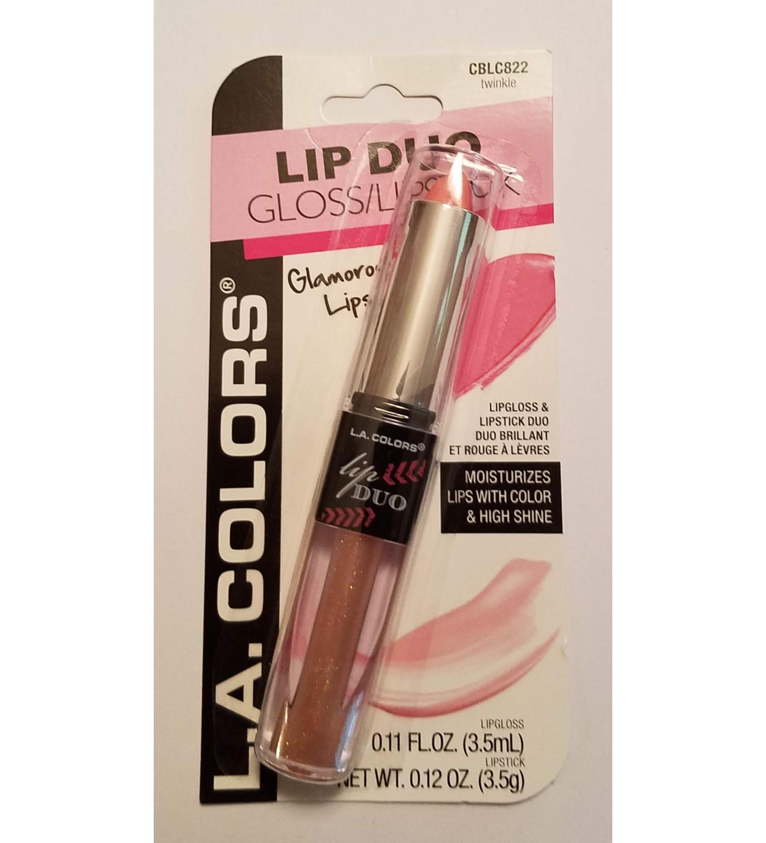 LA Colors Lip Gloss & Lipstick Duo  Moisturizes lips with natural color & high Shine  BLC822 Twinkle