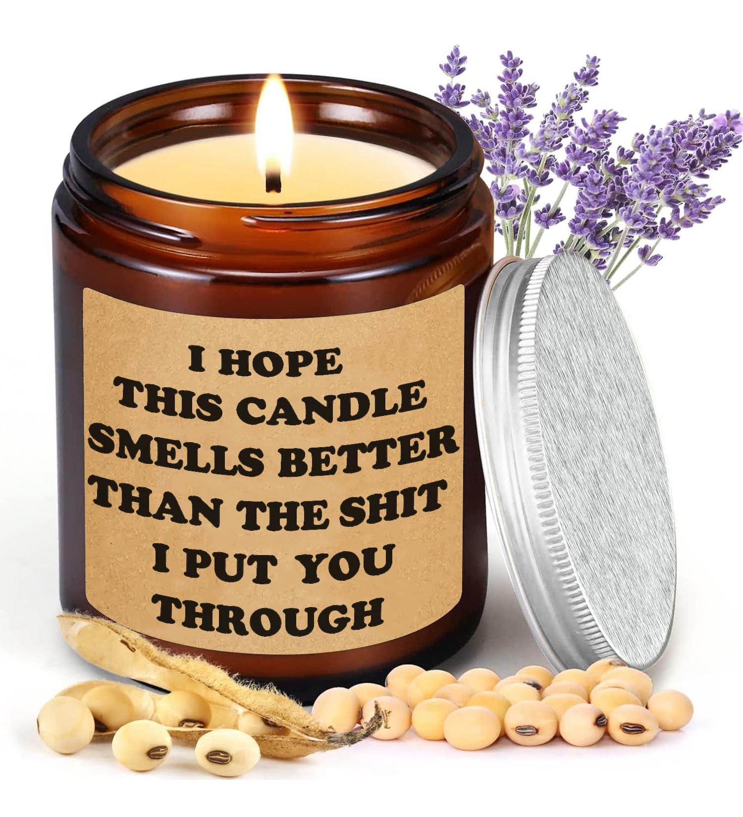 Soy Wax Lavender Aromatherapy Scented Candle Gift for Women - 200g Handmade, Long-Lasting - Perfect Funny Gift for Friend - 50 Hours Burn Time - Buy Online on GoSupps.com
