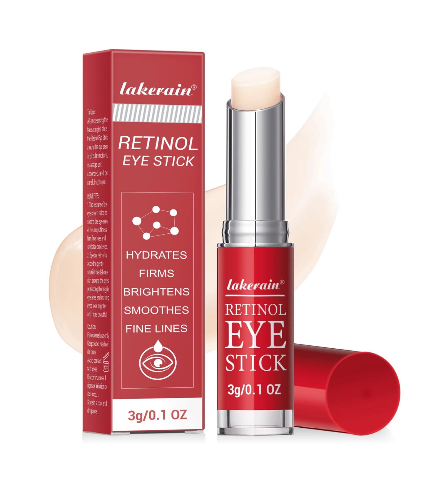 Retinol Eye Stick - Anti-Aging Under Eye Cream with Collagen & Hyaluronic Acid | Reduce Fine Lines & Dark Circles - Buy Online on GoSupps.com