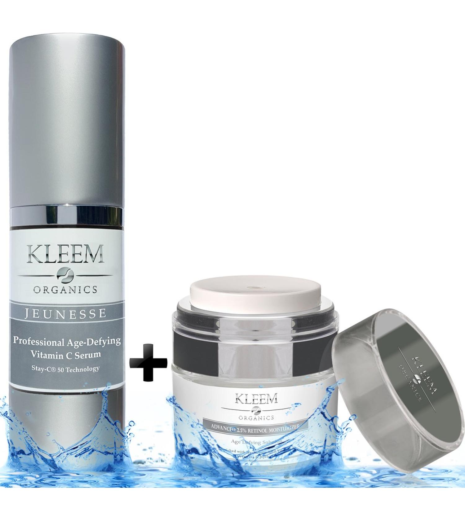 Facial Care Pack: Retinol Cream and Vitamin C Serum - Anti-Aging Anti-Wrinkle Moisturizing - Reduces Dark Spots Brightens and Firms Skin - Professional Facial Care - Buy Online on GoSupps.com