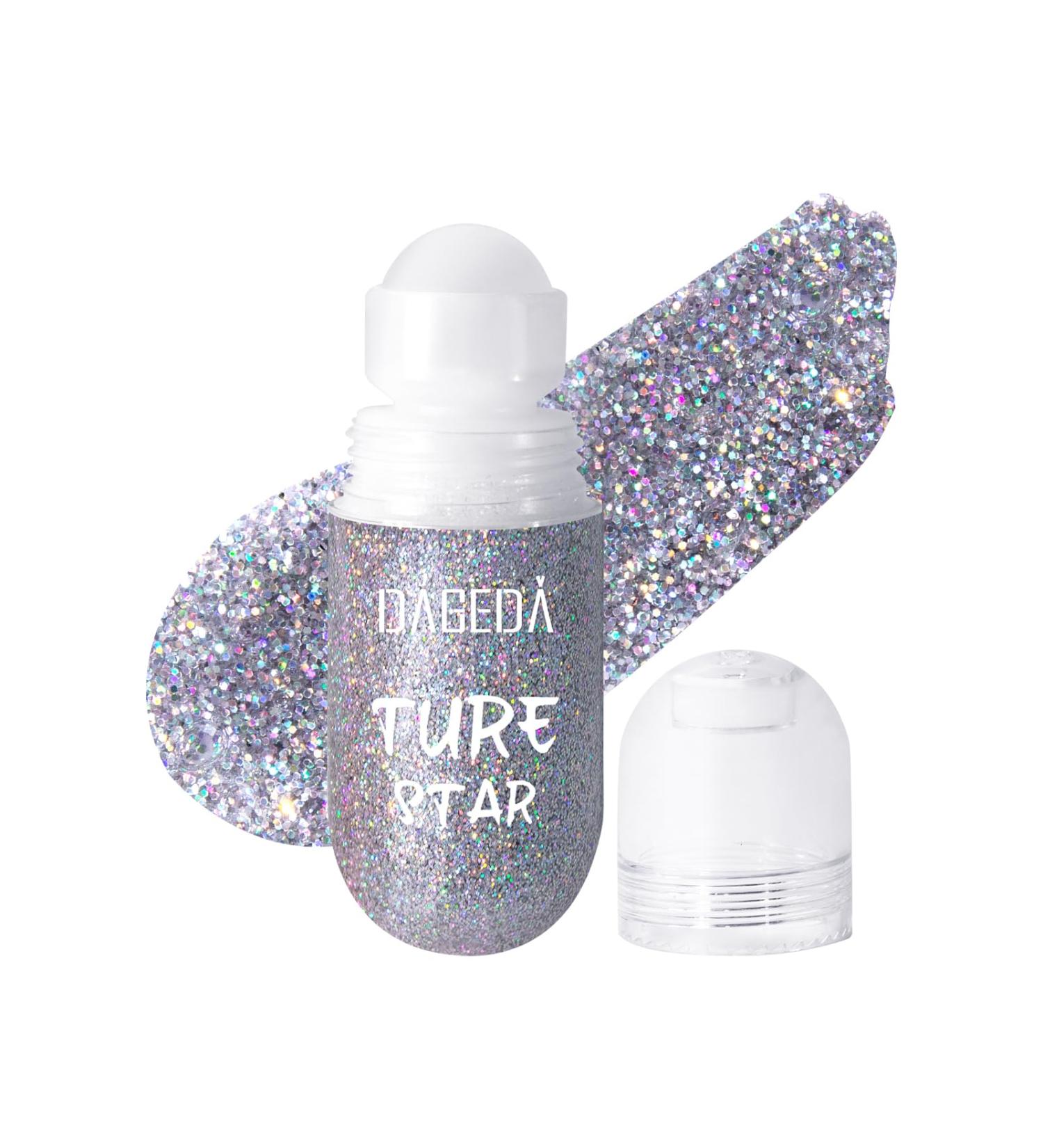 Pheral Roll-On Body Glitter Gel | Mermaid Makeup & Festival Rave Accessories | Holographic Hair Glitter & Face Paint | Silver Sparkle Body Shimmer for Halloween Parties - Buy Online on GoSupps.com