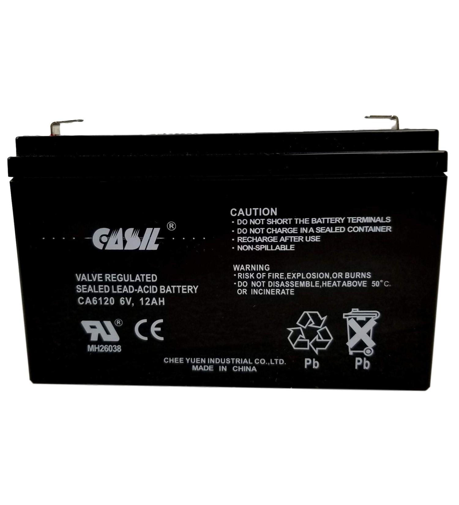 Casil 6V 12Ah Replacement Battery - Compatible with 100-001-136 | International Shipping Available - Buy Online on GoSupps.com