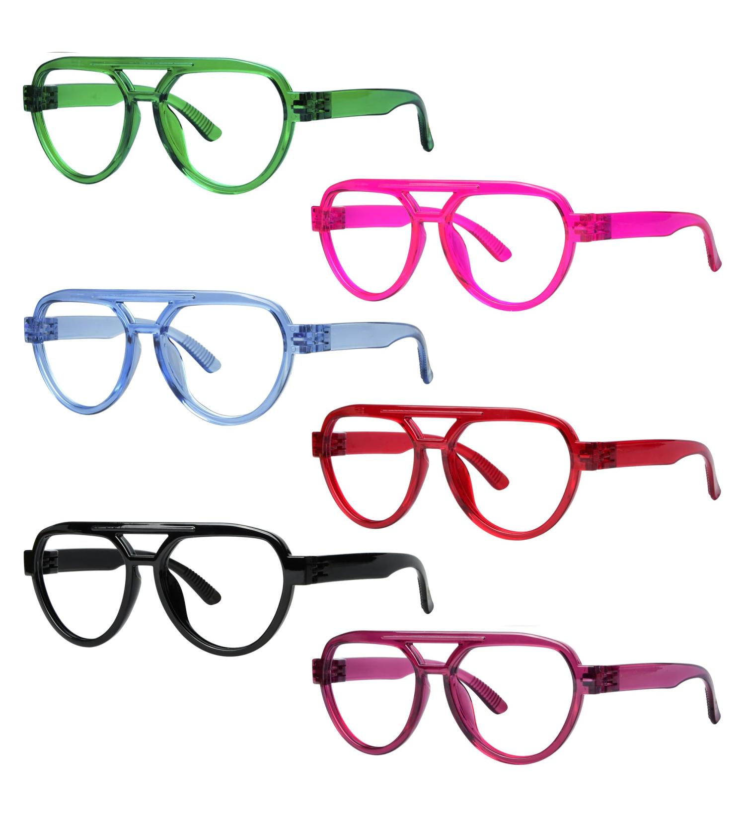 Eyekepper Pilot Reading Glasses - 6 Pack Oversized Metalless +1.25 with Spring Hinges - Stylish & Comfortable Double Hinges - Buy Online on GoSupps.com