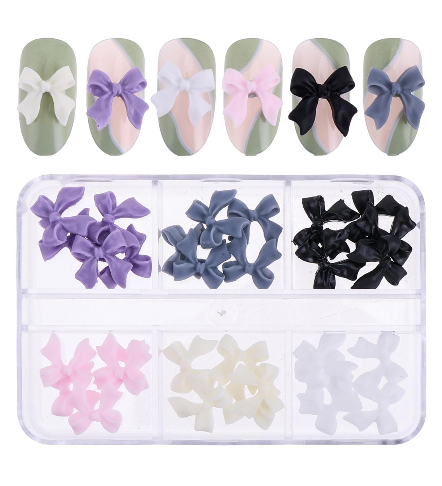 Gjinxi 30 PCS Bow Nail Charms Colorful 3D Bow Nail Art Decorations Cute Resin Bow-Knot Nail Art Charms for Arcylic Nails DIY Design Bow Charms for Nail Accessories - Buy Online on GoSupps.com