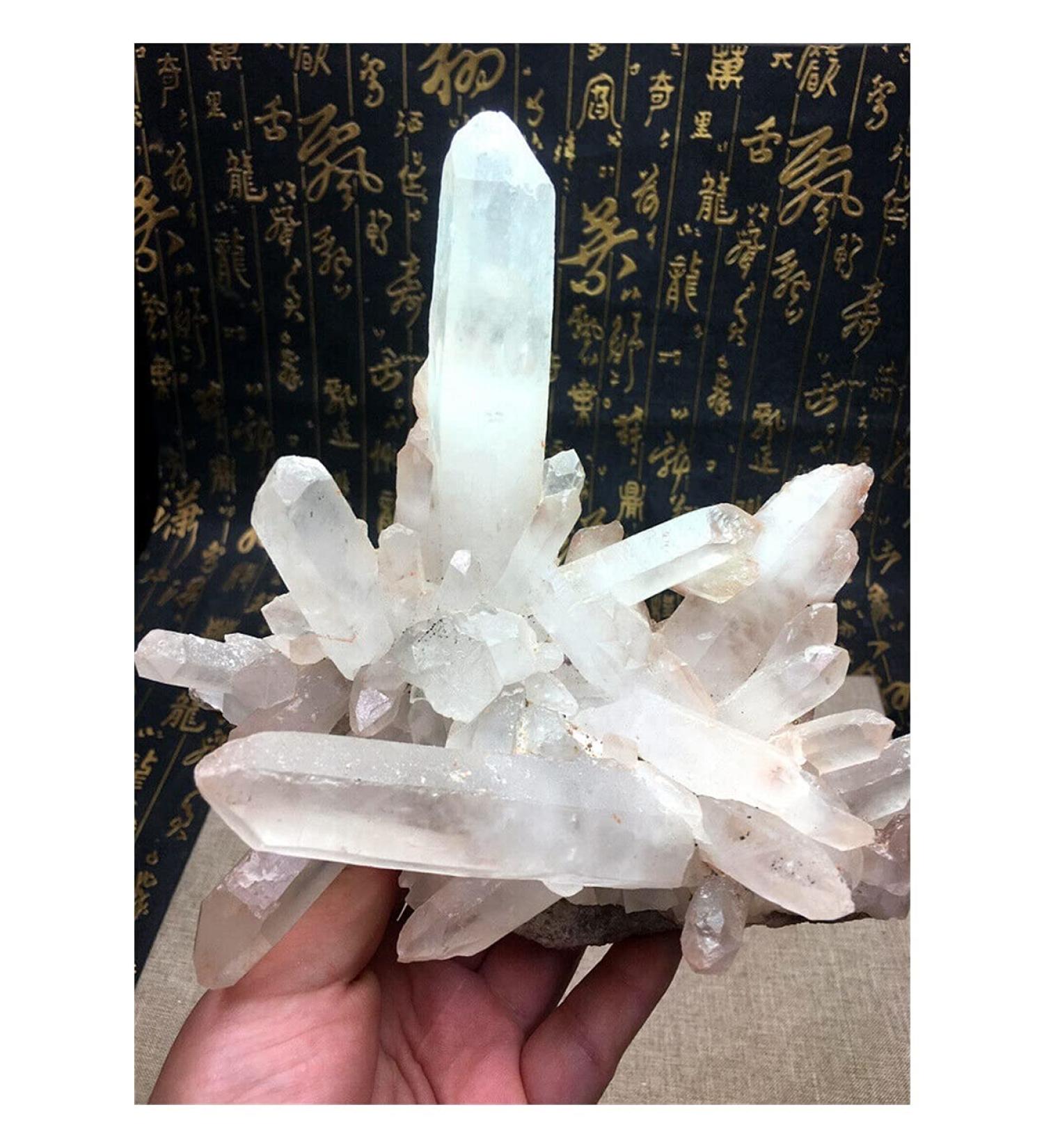 for 820g Natural White Crystal Cluster Specimen Quartz Crystal Cluster - Buy Online on GoSupps.com