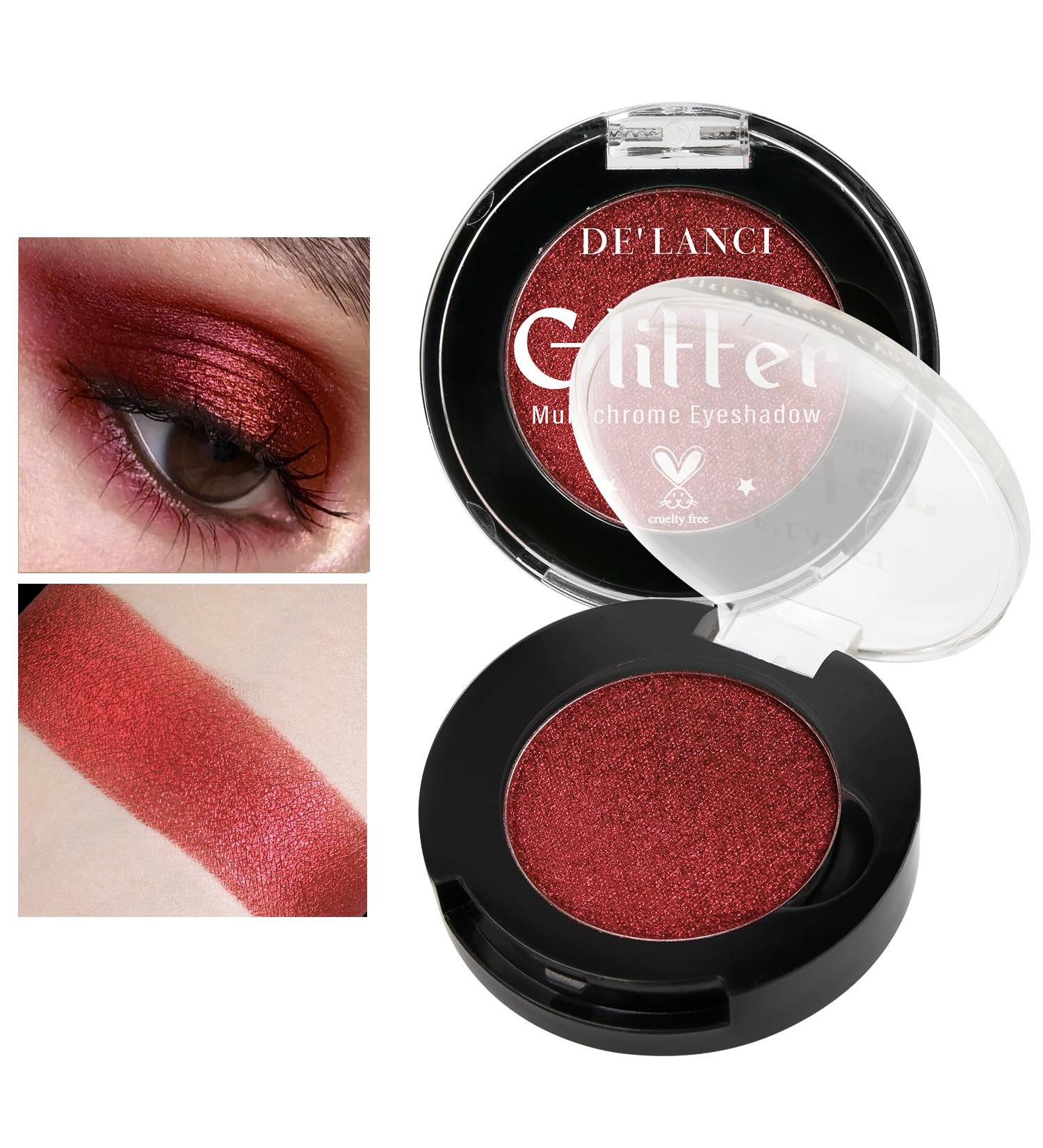 Buy Afflano Single Red Eyeshadow Palette - Shimmery Ultra Pigmented Dark Red Glitter for Multi-Dimensional Eye Looks | Perfect for Christmas Makeup | International Shipping Available - Buy Online on GoSupps.com