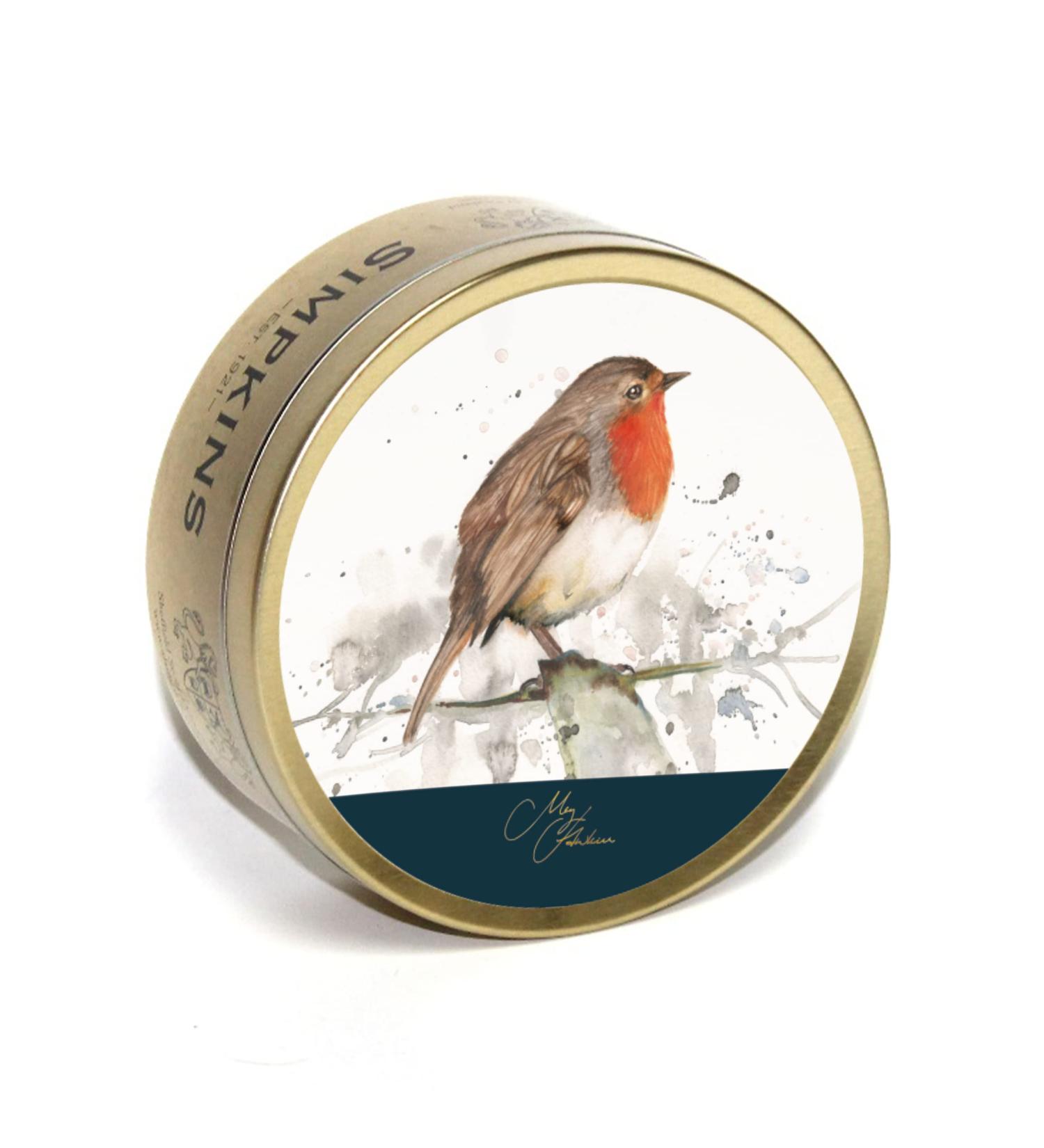 Simpkins - Meg Hawkins - Robin Tin with Mixed Fruit Drops - Travel Sweets 175g - Pack of 1