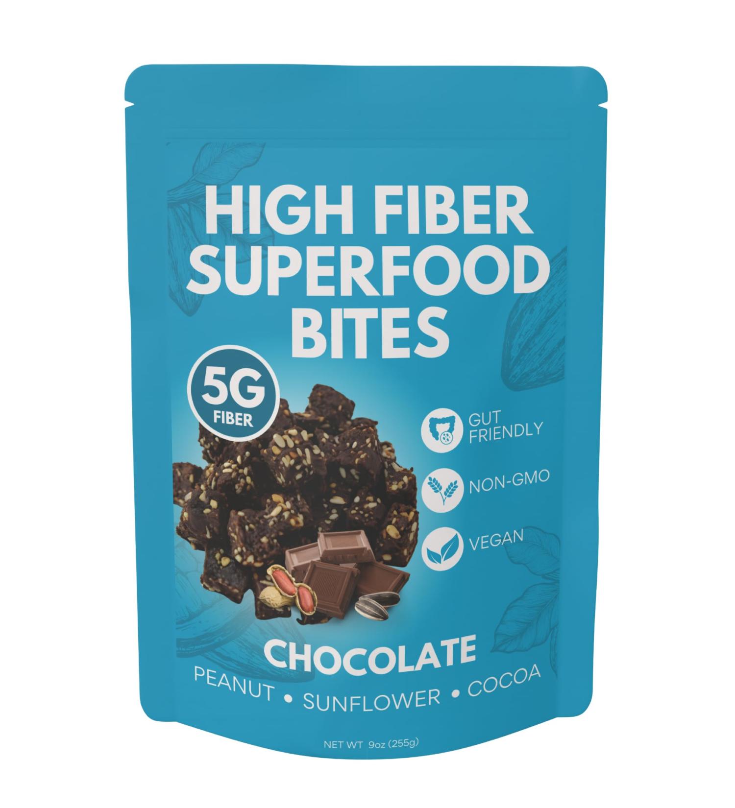 High Fiber Superfood Bites 5g Clean Fiber Snacks for Adults Peanut Cocoa Date Flavor High Fiber Foods No Added Sugar Vegan Fiber Snack Supports Digestion Regularity Gut Health Snack 30 Count - Buy Online on GoSupps.com