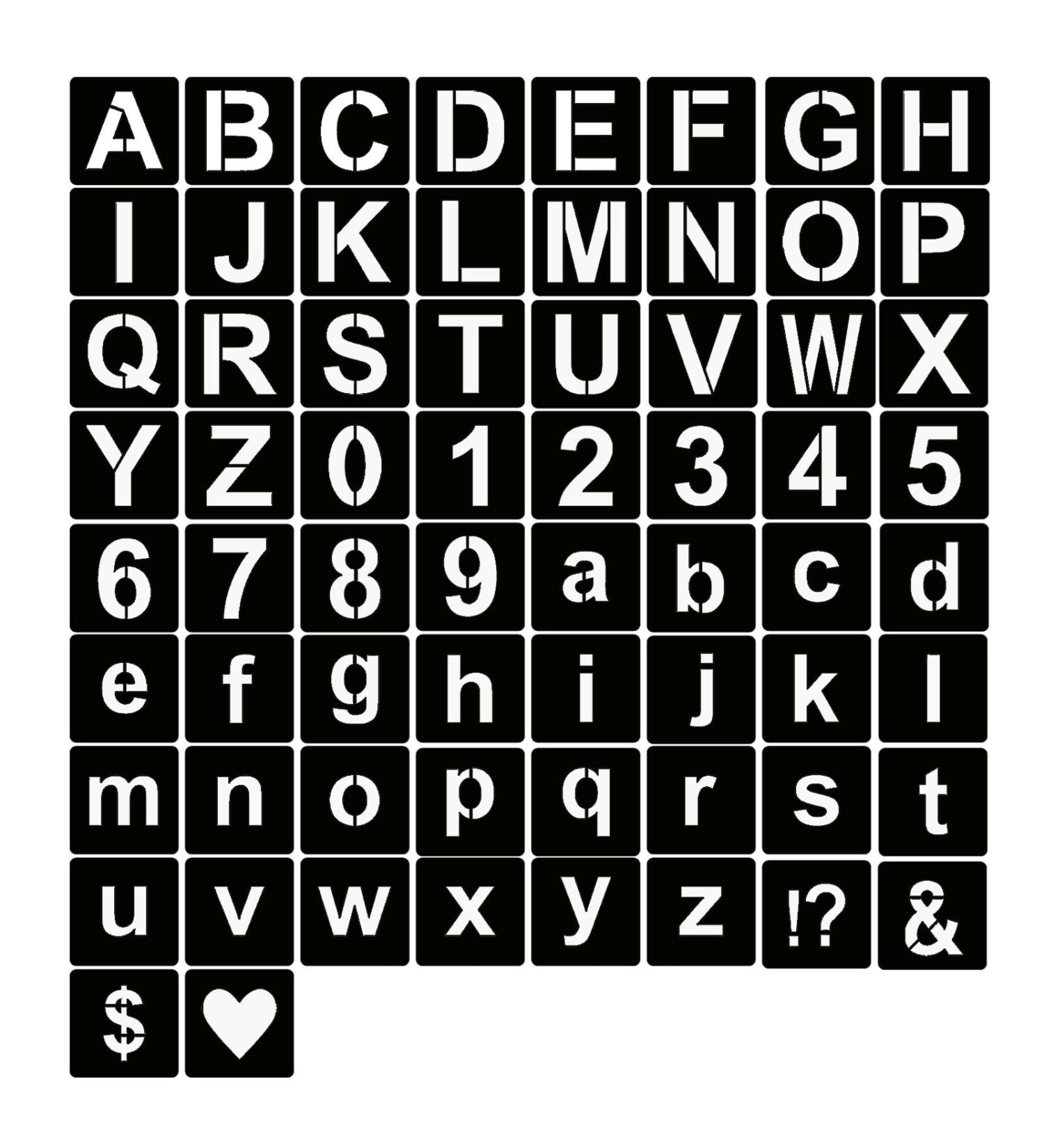 YEAJON 3 Inch Letter Stencils - 66 Pcs Reusable Plastic Alphabet Templates for Painting on Various Surfaces - Ideal for DIY Art Projects - Buy Online on GoSupps.com