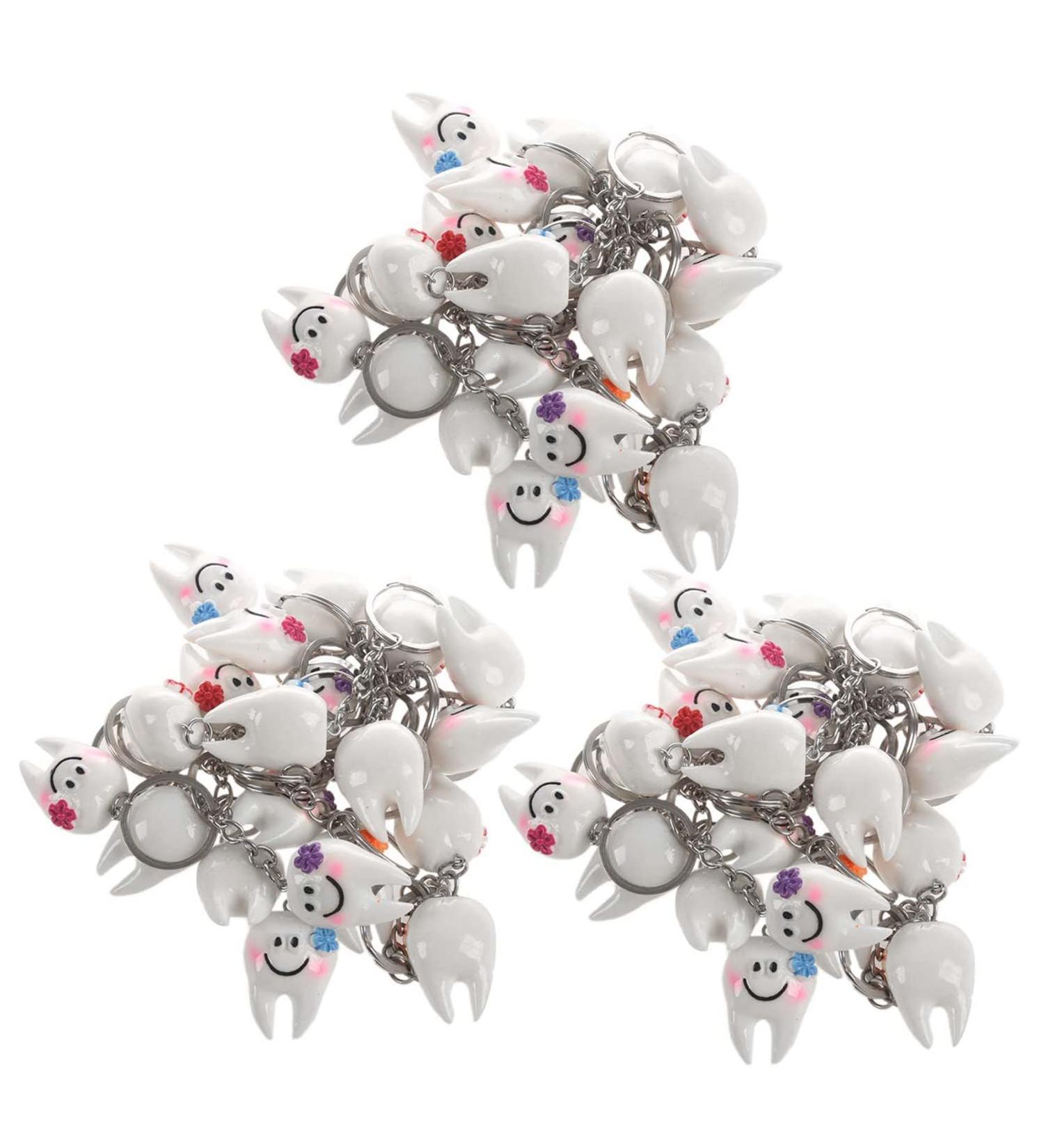 Vklopdsh 60pcs Cute Tooth Shape Keychain - Perfect Gift for Dental Lovers | International Shipping Available - Buy Online on GoSupps.com