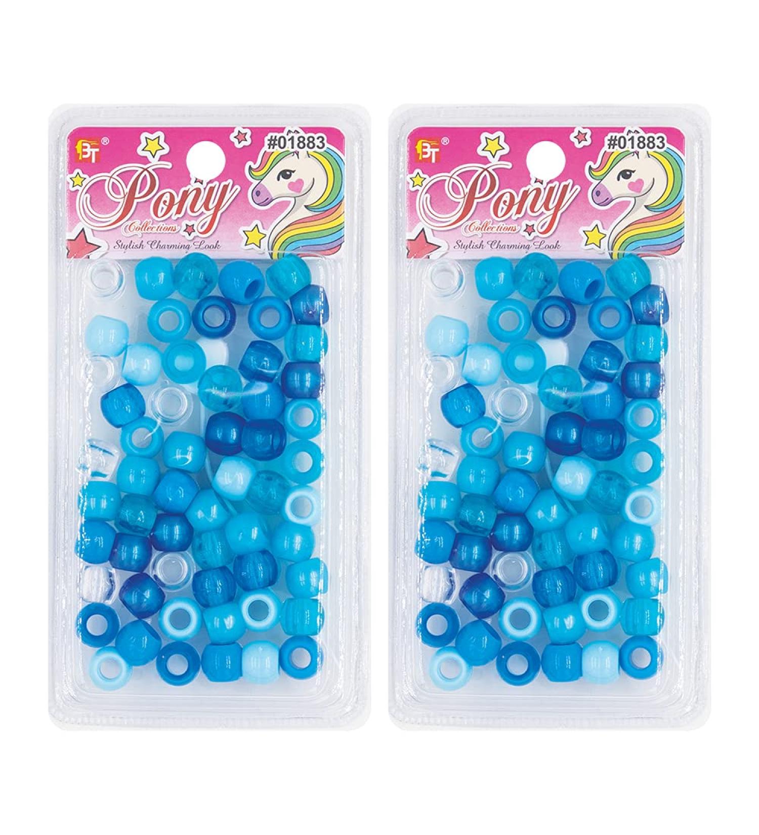 120 Pcs DIY Beads Jewelry Making Kit with Large Round Pearls - Blue Assorted | Hair Braiding, Bracelet Ornaments Crafts | Includes 2 Beaders - Buy Online on GoSupps.com