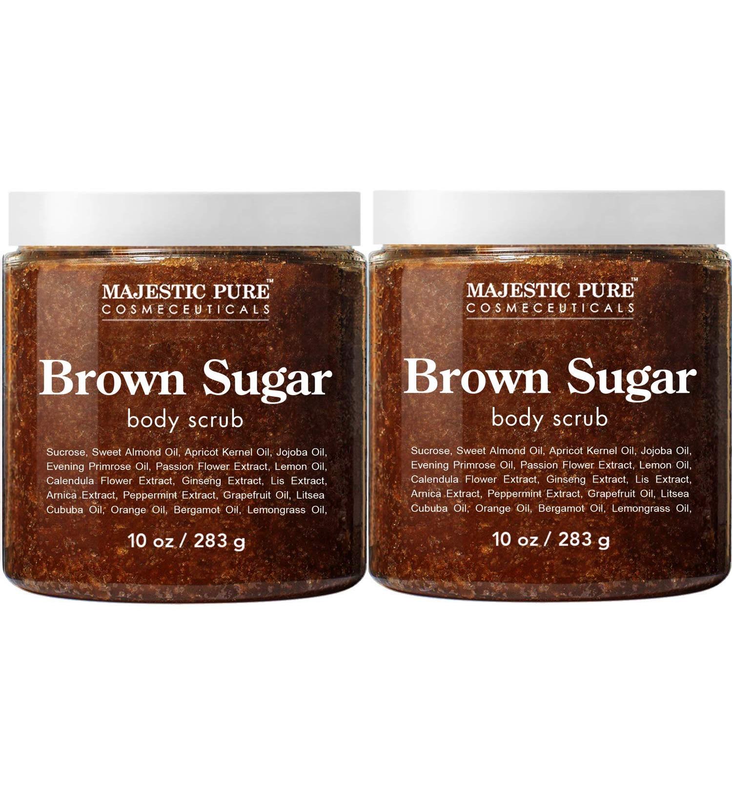 Brown Sugar Body Scrub Set - Natural Exfoliation for Cellulite, Stretch Marks, Acne & Varicose Veins - Buy Online on GoSupps.com