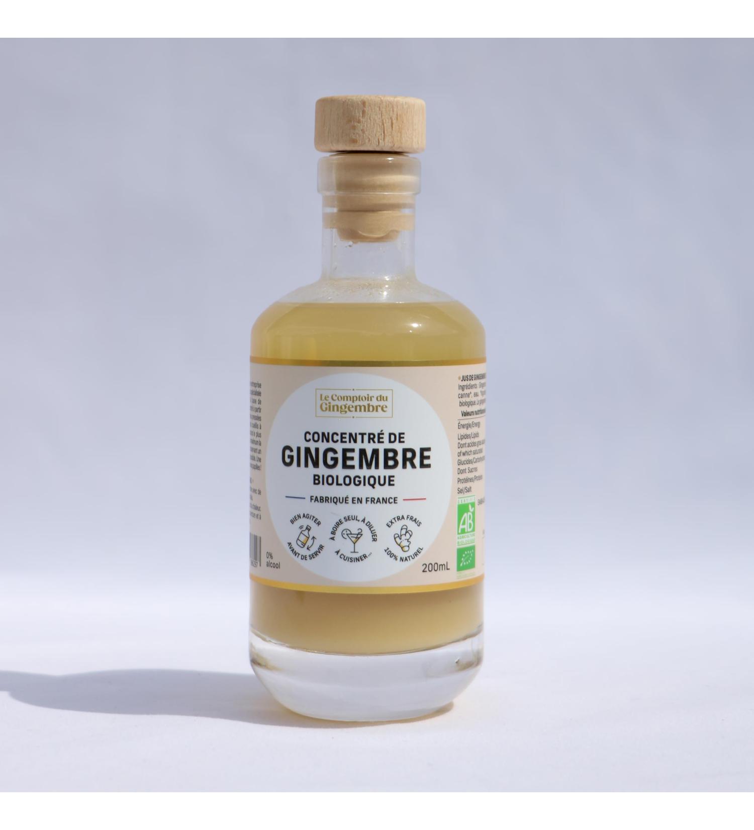 Organic Ginger Concentrate 200ml Made in France - High Quality Ginger Juice - Buy Online on GoSupps.com