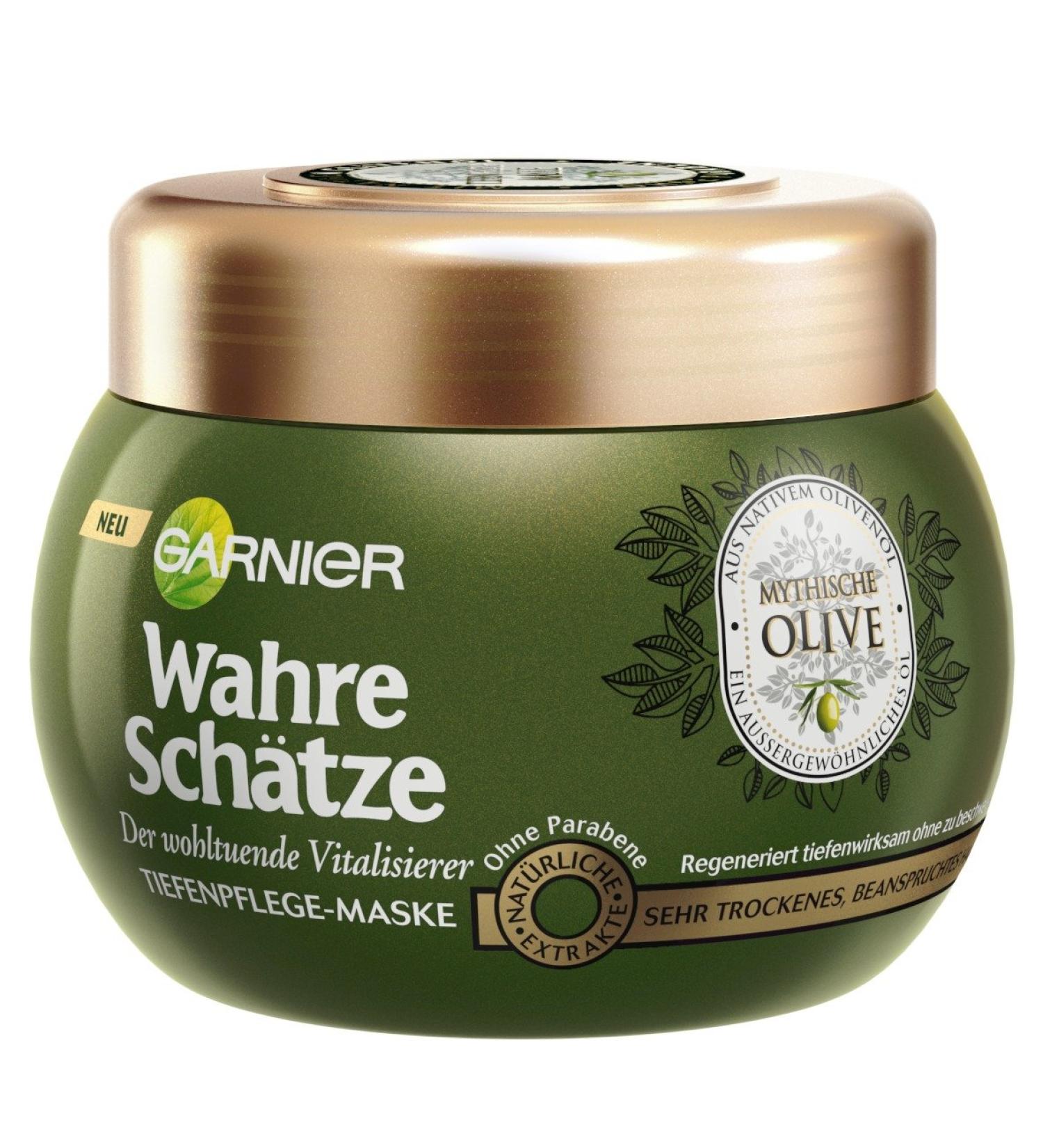 Buy Garnier Hair Mask 300ml | Intensive Treatment with Olive Oil & Vitamin E for Dry Stressed Hair - True Treasures - Buy Online on GoSupps.com