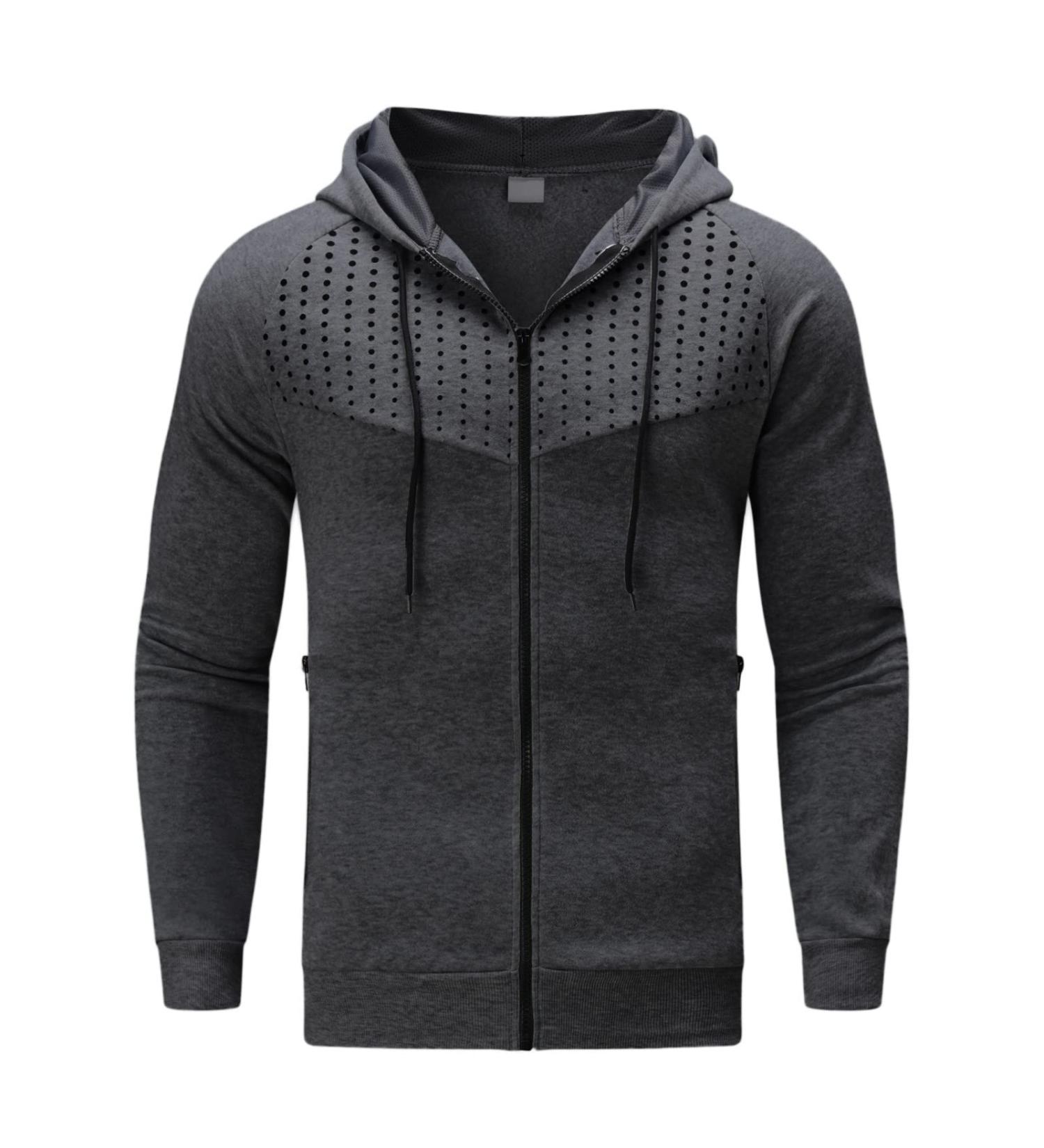 Men's Anime Hoodie - Slim Fit Long Sleeve Zip-up Sweatshirt - Grey, Medium - Buy Online on GoSupps.com