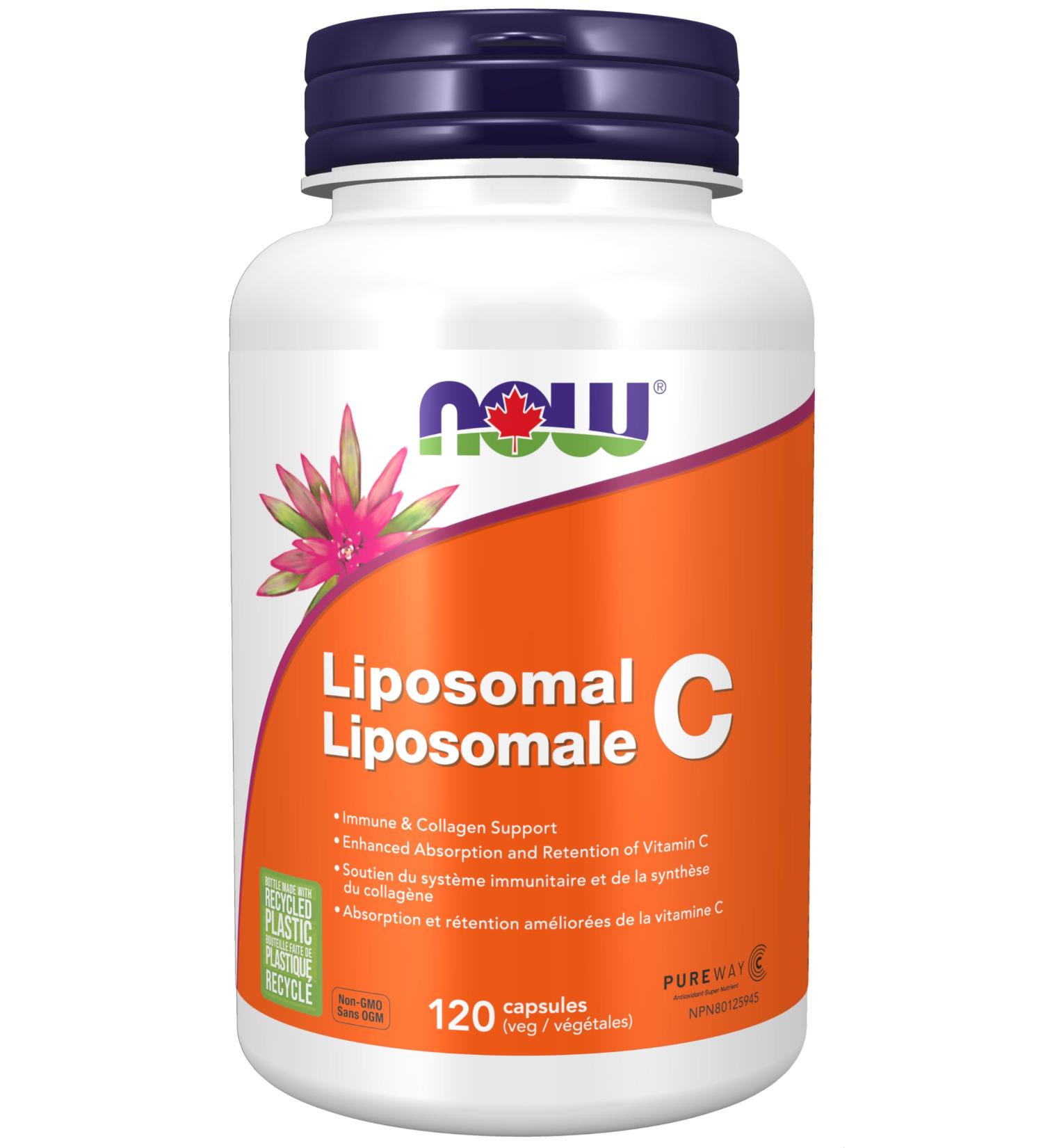 NOW Supplements Liposomal Vitamin C 1000mg Capsules 120 Count - Buy Online on GoSupps.com
