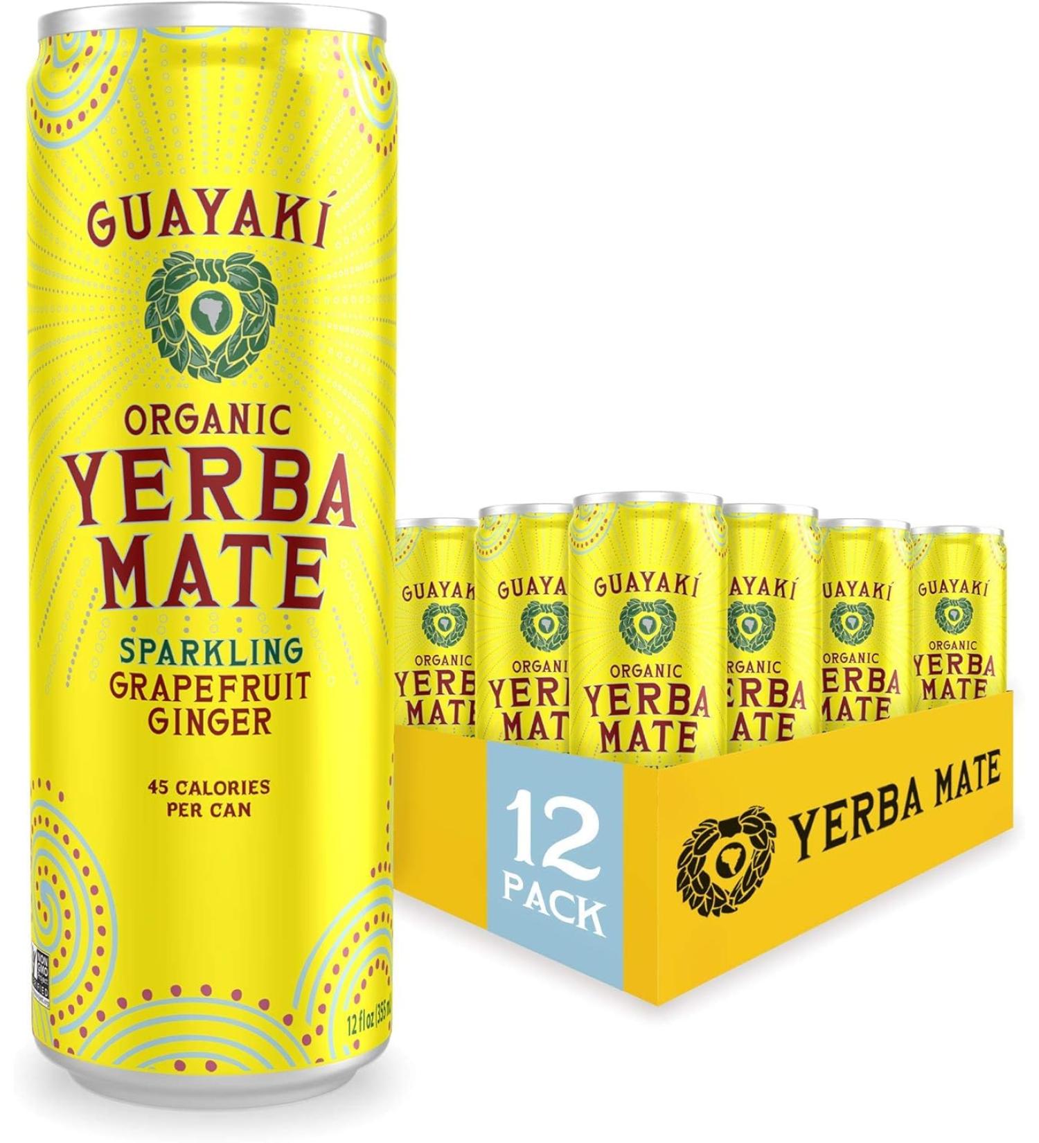 Guayaki Sparkling Yerba Mate Grapefruit Ginger 12-pack - Buy Online on GoSupps.com