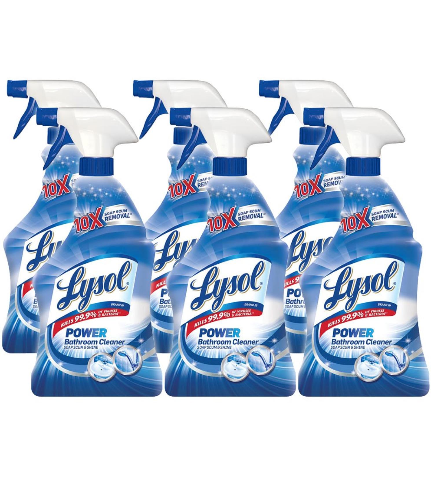 Lysol Power Bathroom Cleaner Spray 132oz - Pack of 6 (22oz each) - Buy Online on GoSupps.com