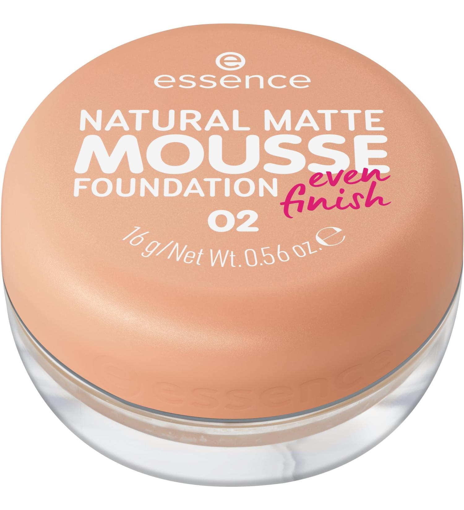 Essence Natural Matte Mousse Foundation No. 02 Nude - Vegan Oil-Free Matt 15g - Perfect Coverage & Long-Lasting Results - Buy Online on GoSupps.com