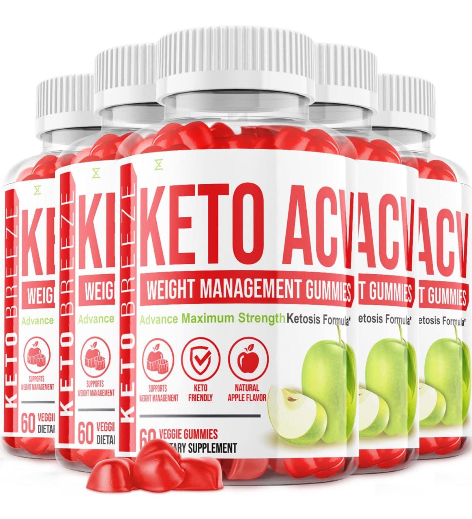 Keto Breeze ACV Gummies (5 Pack) - Keto Breeze Gummy Bears S (300 Gummies) - Buy Online on GoSupps.com