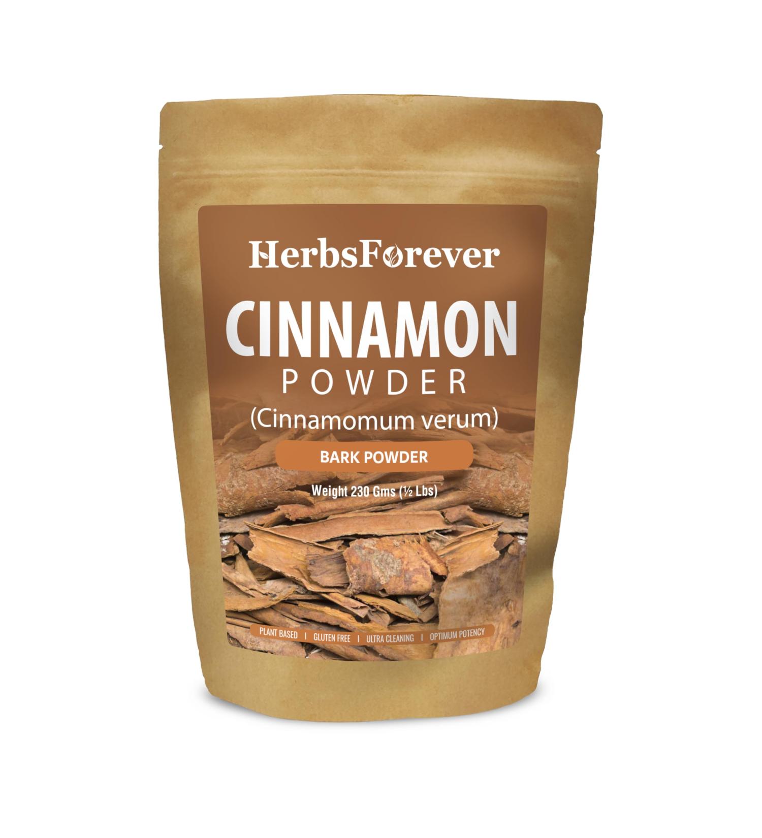 HerbsForever Cinnamon Powder Cinnamomum Verum Perfect for Baking Cooking & Smoothies Non GMO Vegan 230 GMS - Buy Online on GoSupps.com