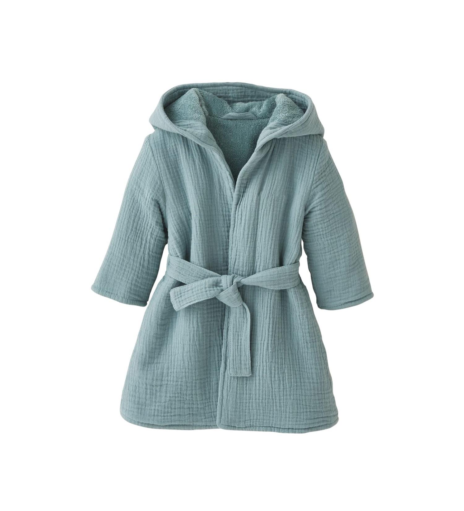 Vertbaudet ko-Tex Baby Bathrobe - Organic Cotton Gauze 98 Green | International Shipping - Buy Online on GoSupps.com