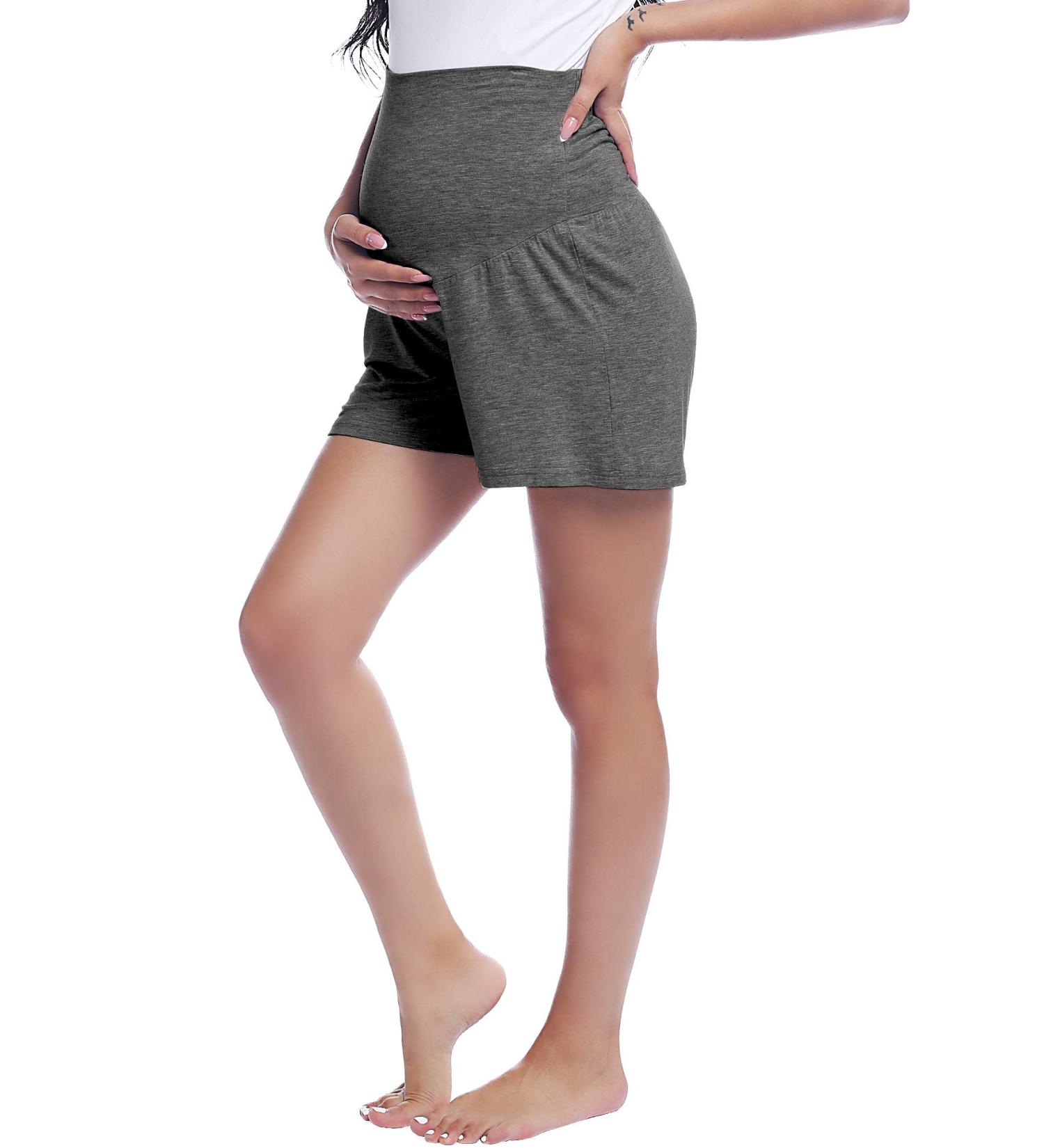 Amorbella Maternity Yoga Shorts - Women's Pregnancy Lounge Wear Pants - Dark Gray - Buy Online on GoSupps.com