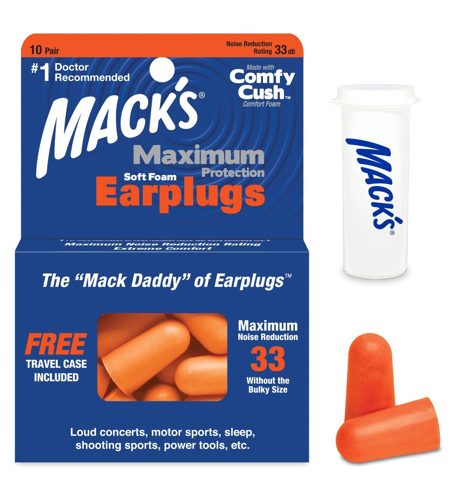 Buy Macks Maximum Protection Soft Foam Ear Plugs Ultimate Comfort & Noise Reduction | Fast International Shipping - Buy Online on GoSupps.com