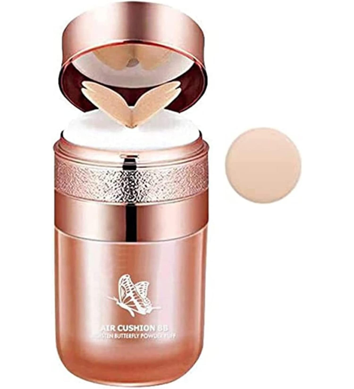 Coussin papillon BB cr me BB cr me coussin d'air correcteur hydratant base de maquillage lumineuse longue dur e avec ponge de maquillage papillon coussin d'air BB cr me (blanc vin) 30 ml (Lot de 1) Lvory blanc. - Buy Online on GoSupps.com