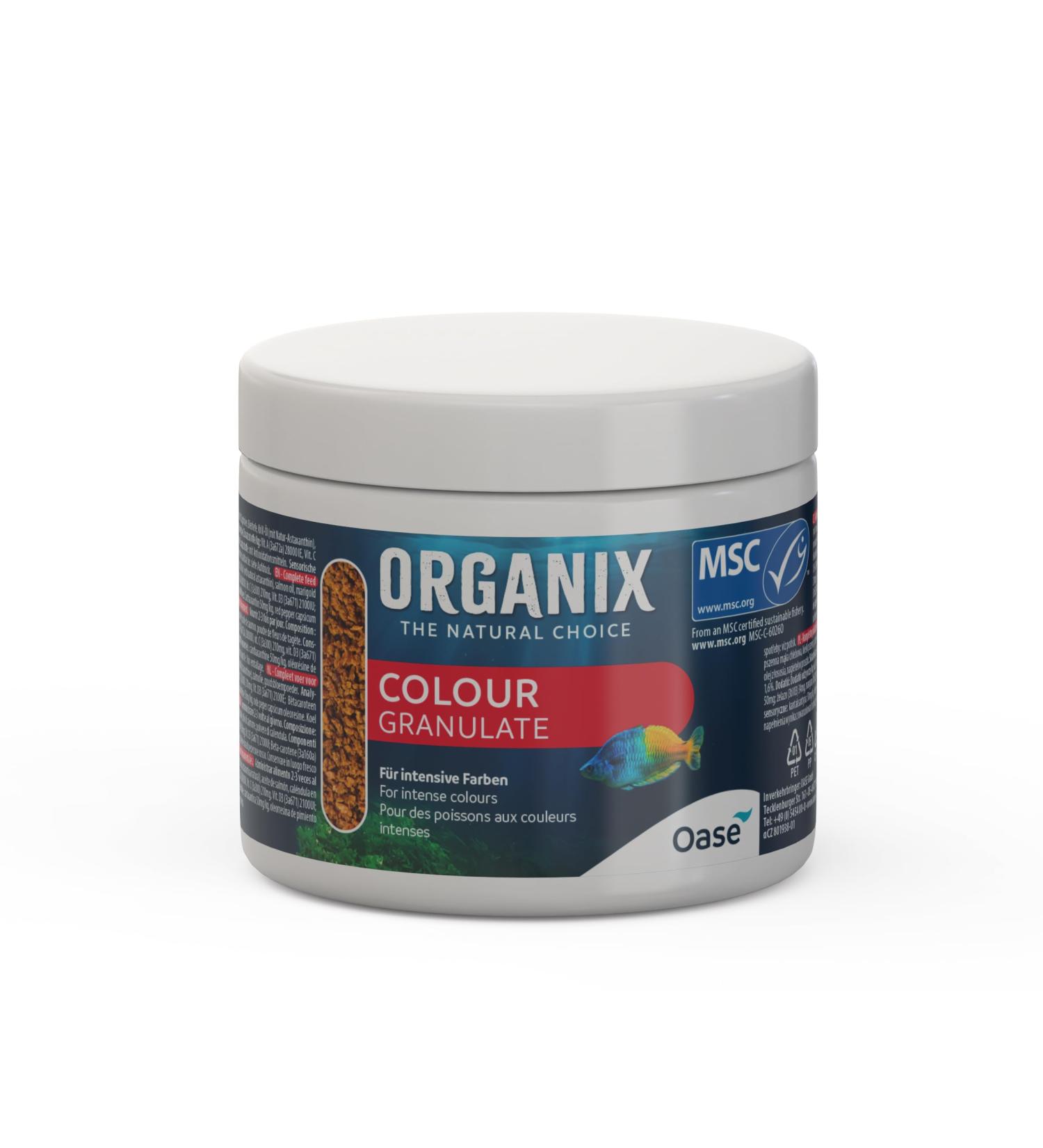 OASE ORGANIX Colour Granulate 175 ML - Fish Food in Granular Form, Aquarium Food for Intense Colours